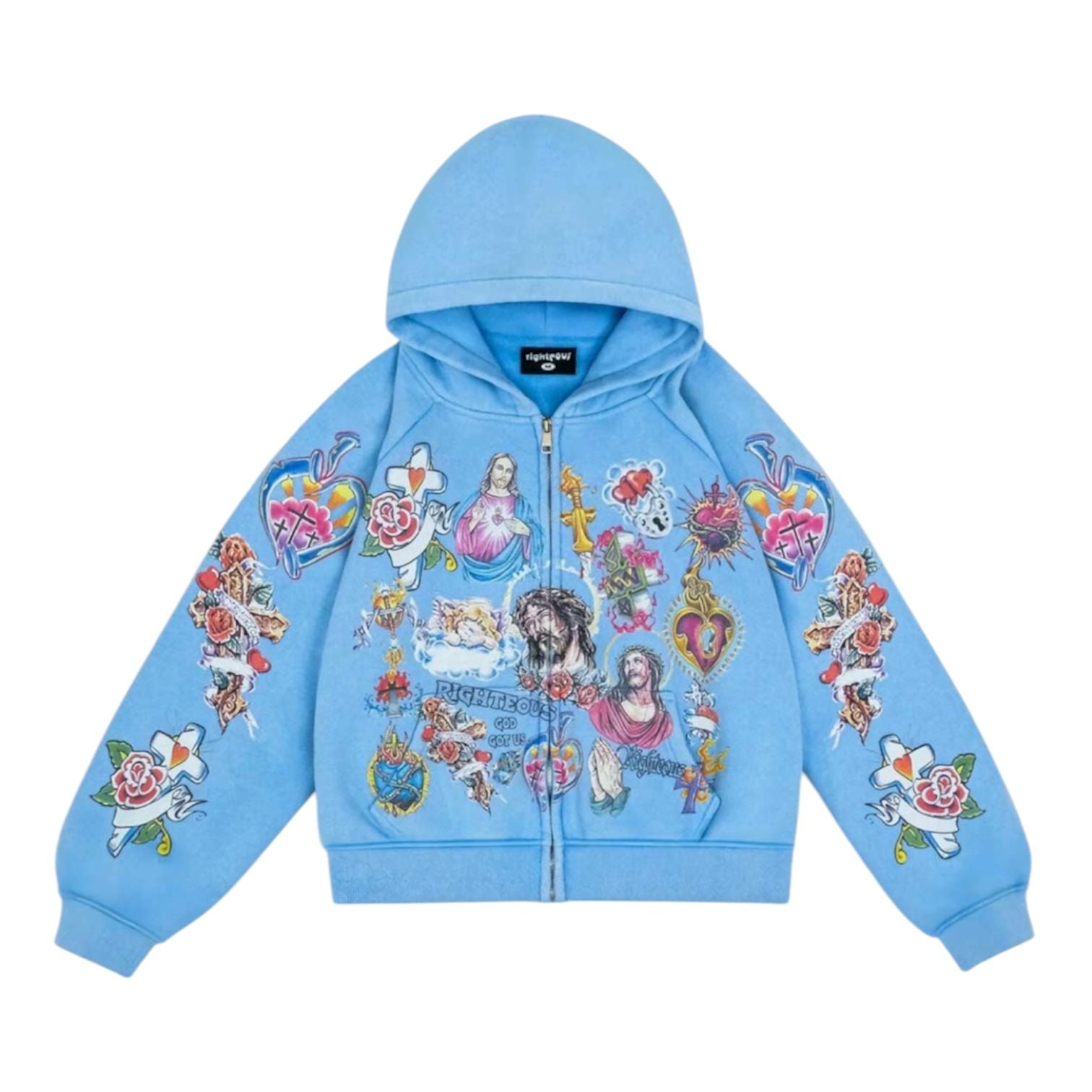 We Are Righteous Risen King Zip Up Hoodie (Blue)