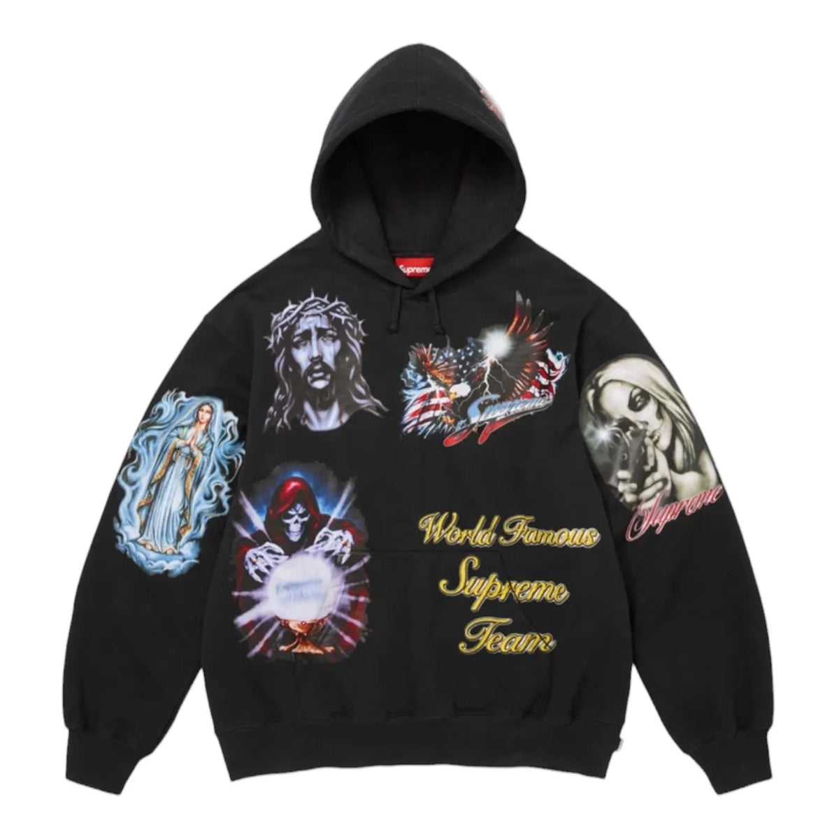 Supreme Stickers Hooded Sweatshirt Black