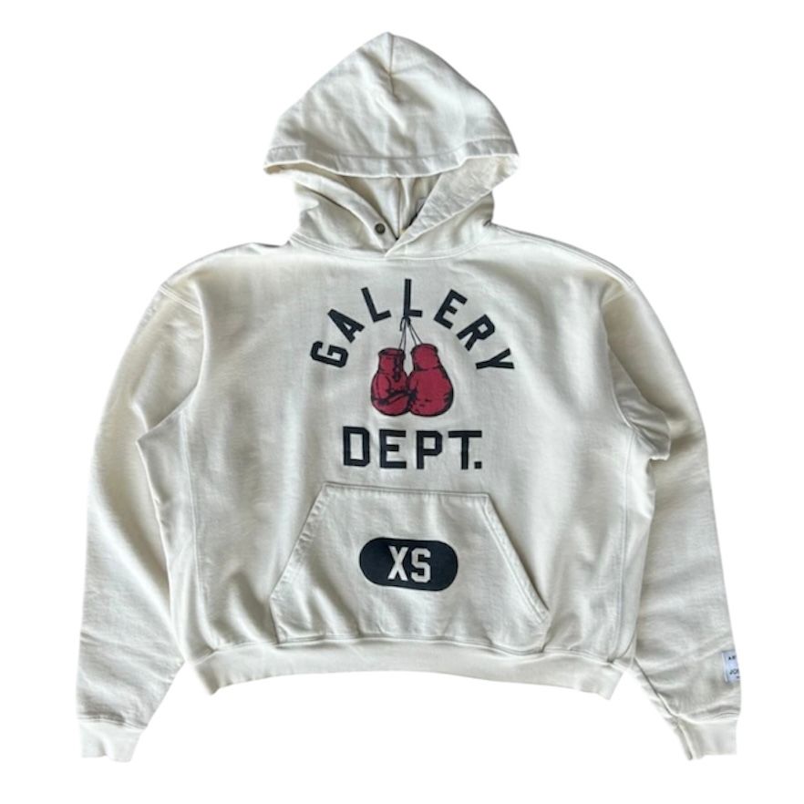 Gallery Dept. Boxing Gloves Logo Hoodie (Cream)