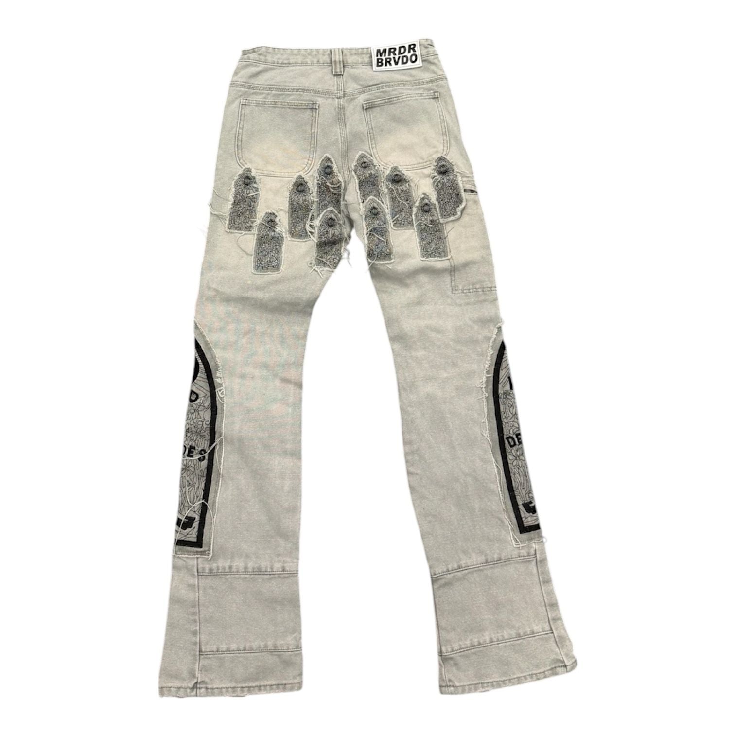 Who Decides War Patched Arch Embroidered Pant (Vintage Grey) - Preowned