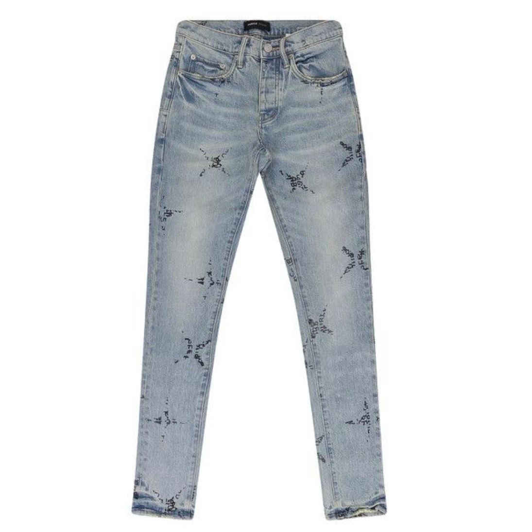 Purple Brand Star Monogram Skinny Jeans (Blue)