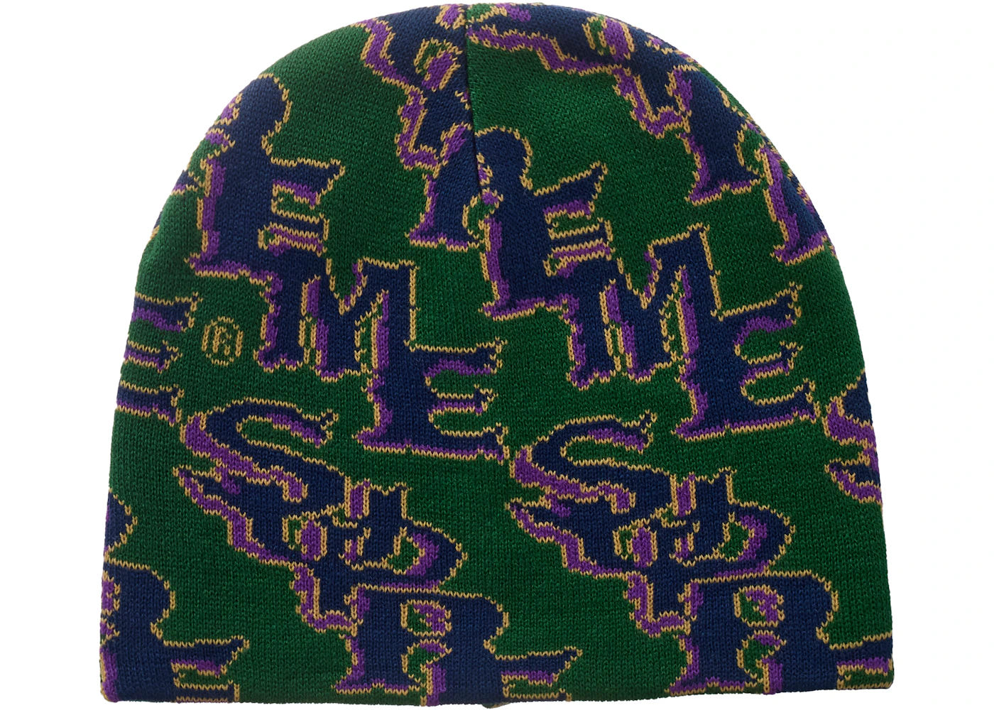 Supreme Slanted Gothic Outline Beanie Green