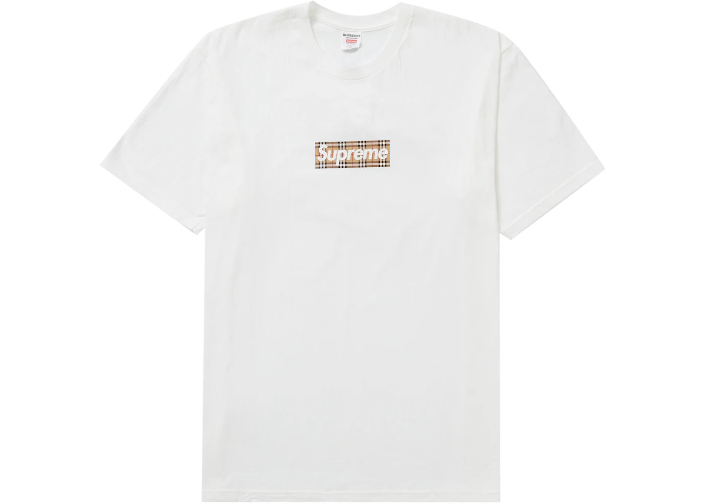 Supreme Burberry Box Logo Tee White - Preowned