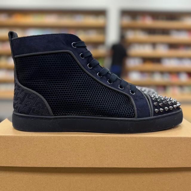 Christian Louboutin Lou Spikes Orlato Flat Version Rock - Preowned