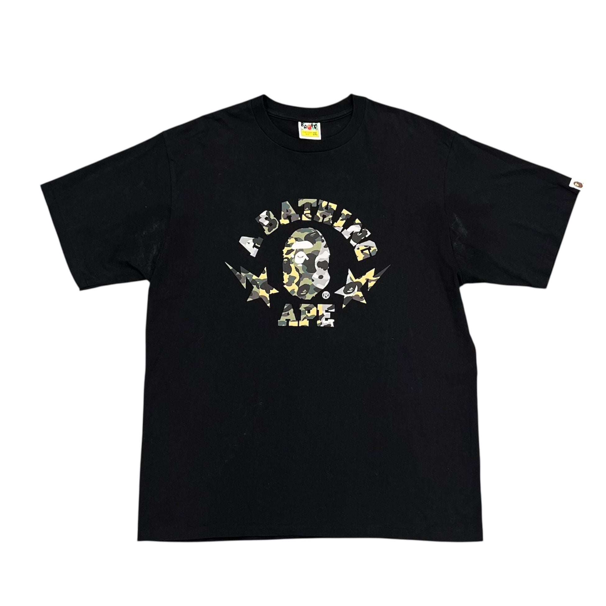Bape 1st Camo Crazy Sta College Tee (Black) - Preowned