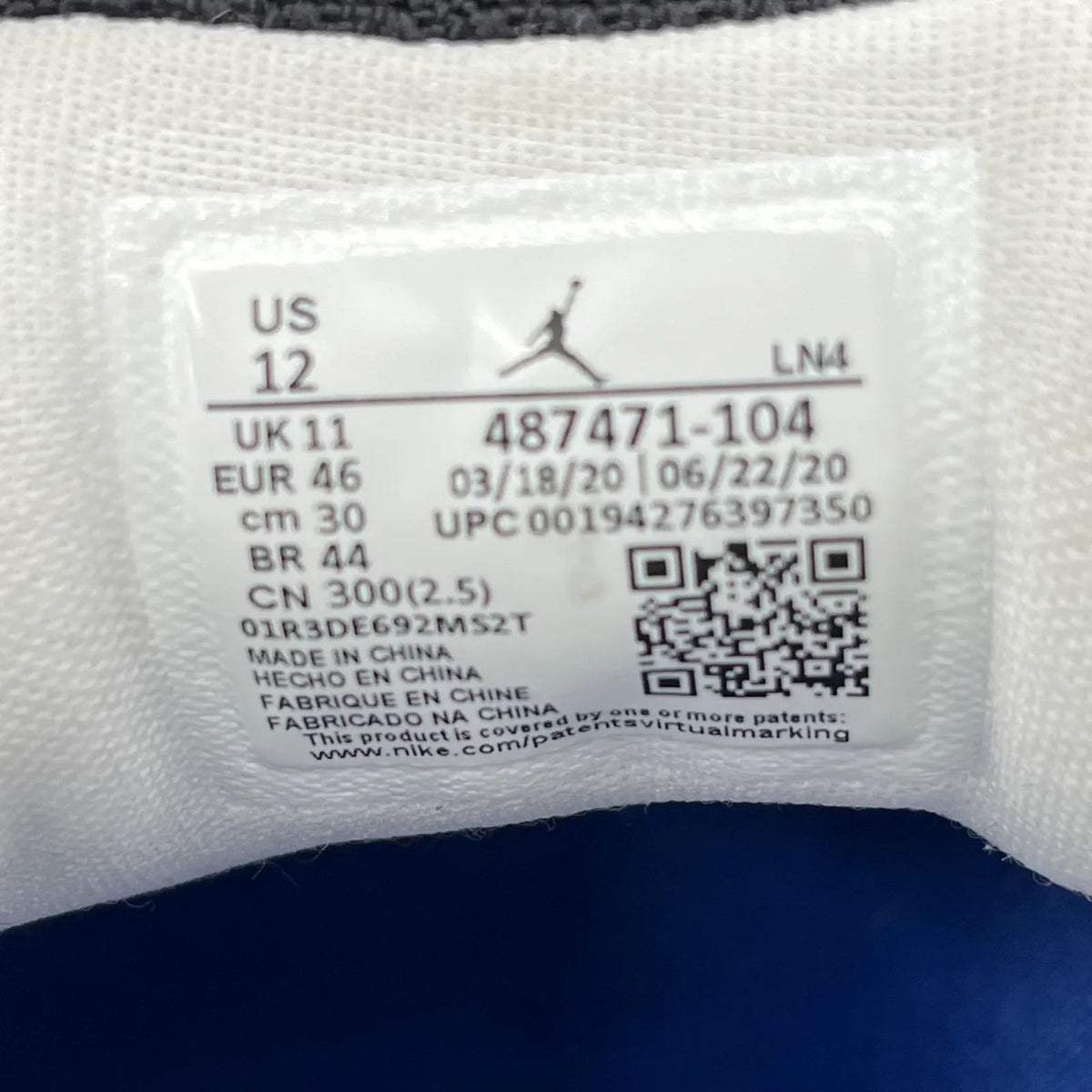 Jordan 14 Retro White Hyper Royal - Preowned