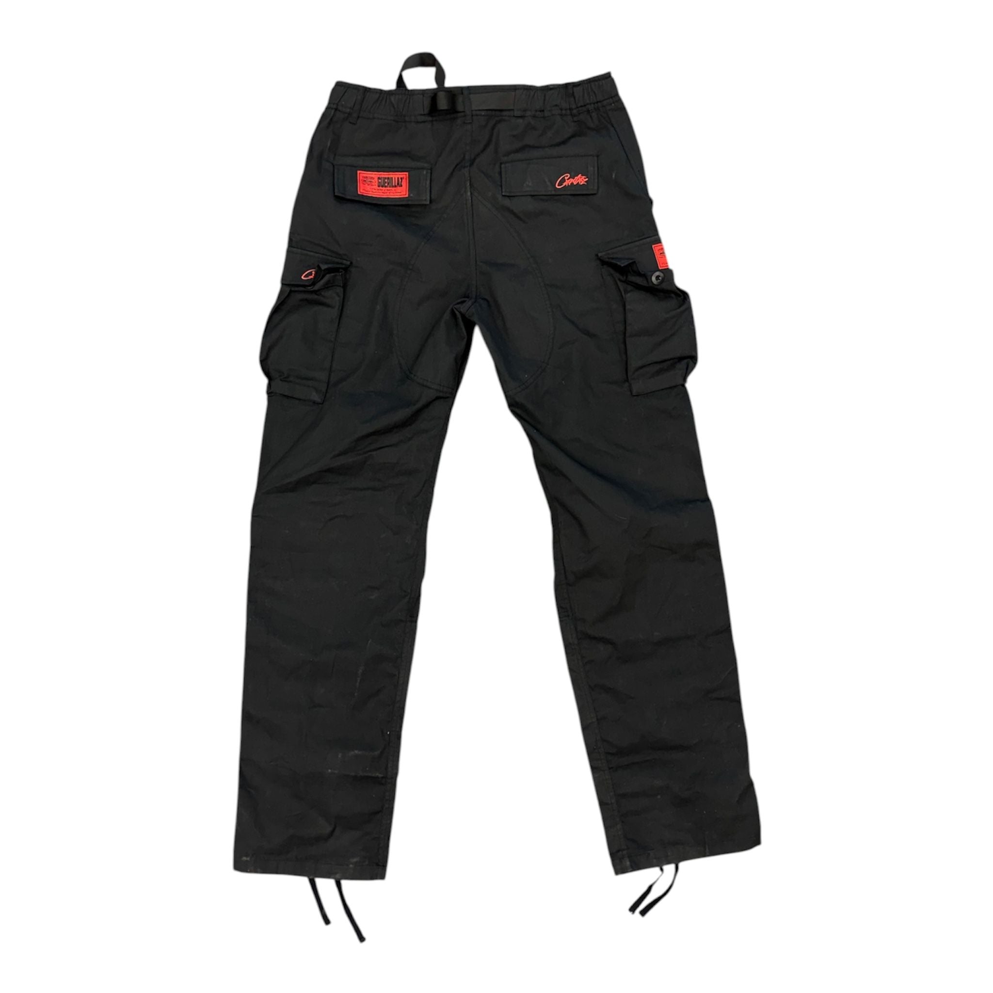 Corteiz Cargo Pant (Black/Red) - Preowned