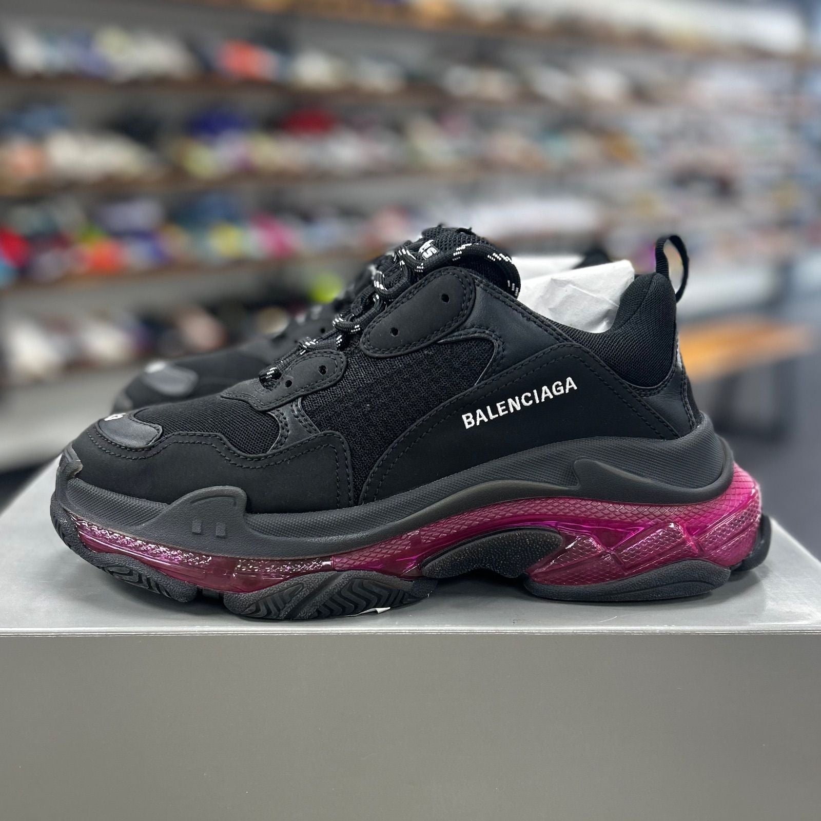Balenciaga Triple S Clear Sole Neon Pink - Preowned