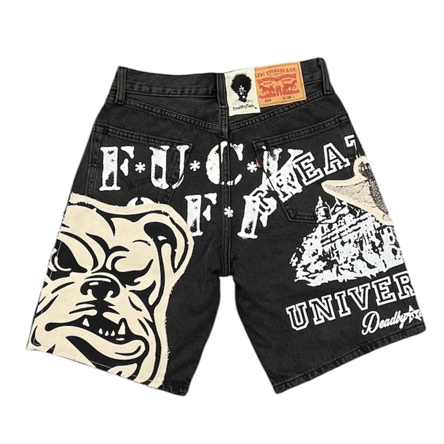 Deadby5am Angel Denim Shorts (Black Wash)