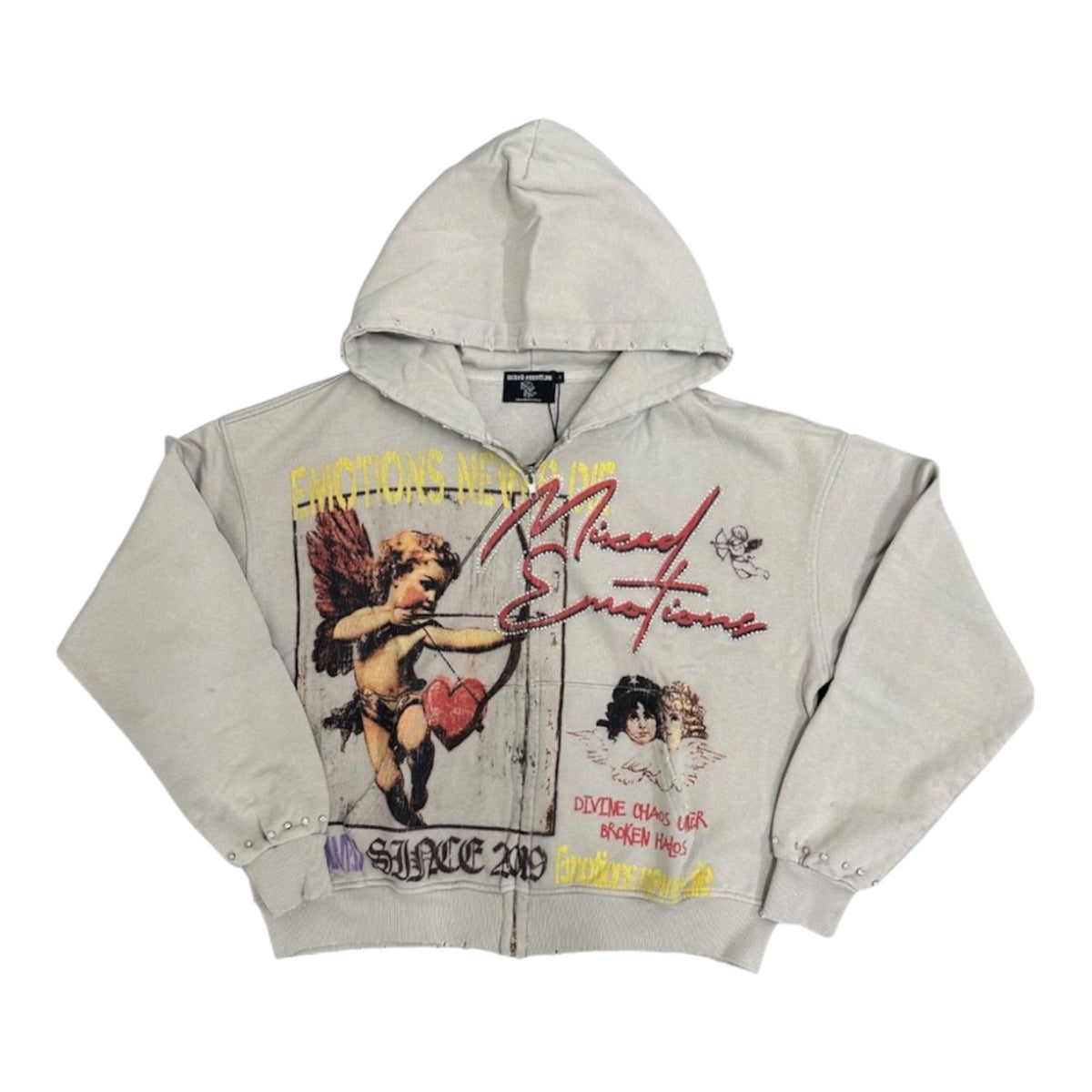 Mixed Emotion Broken Halo Hoodie (Cream) - Preowned