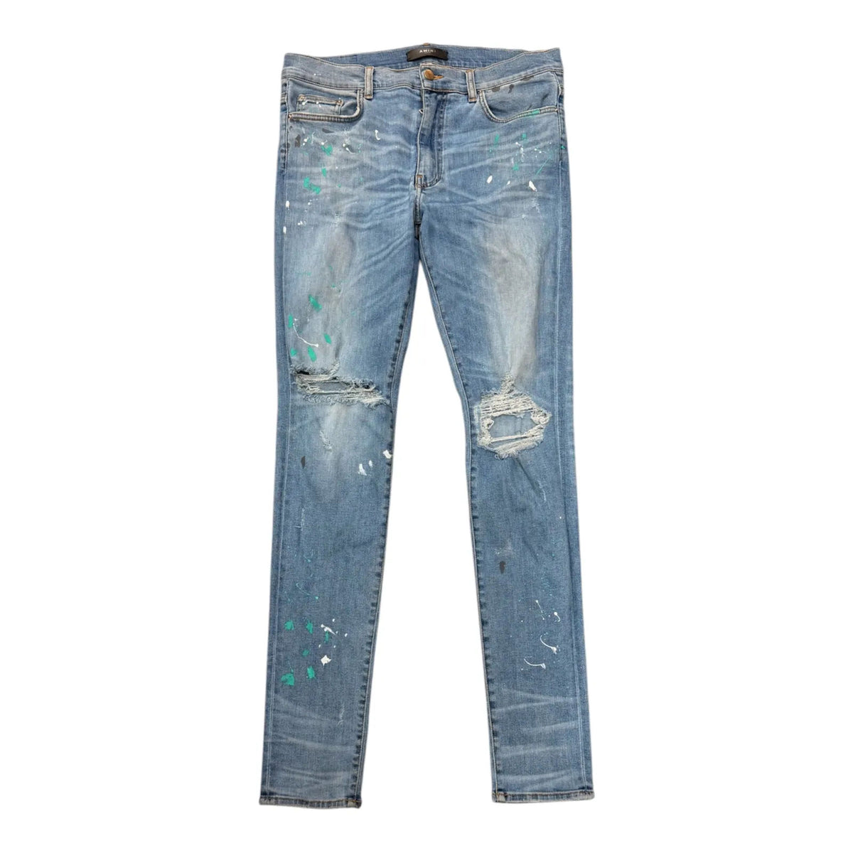 Amiri Distressed Paint Splatter Jean (Indigo) - Preowned