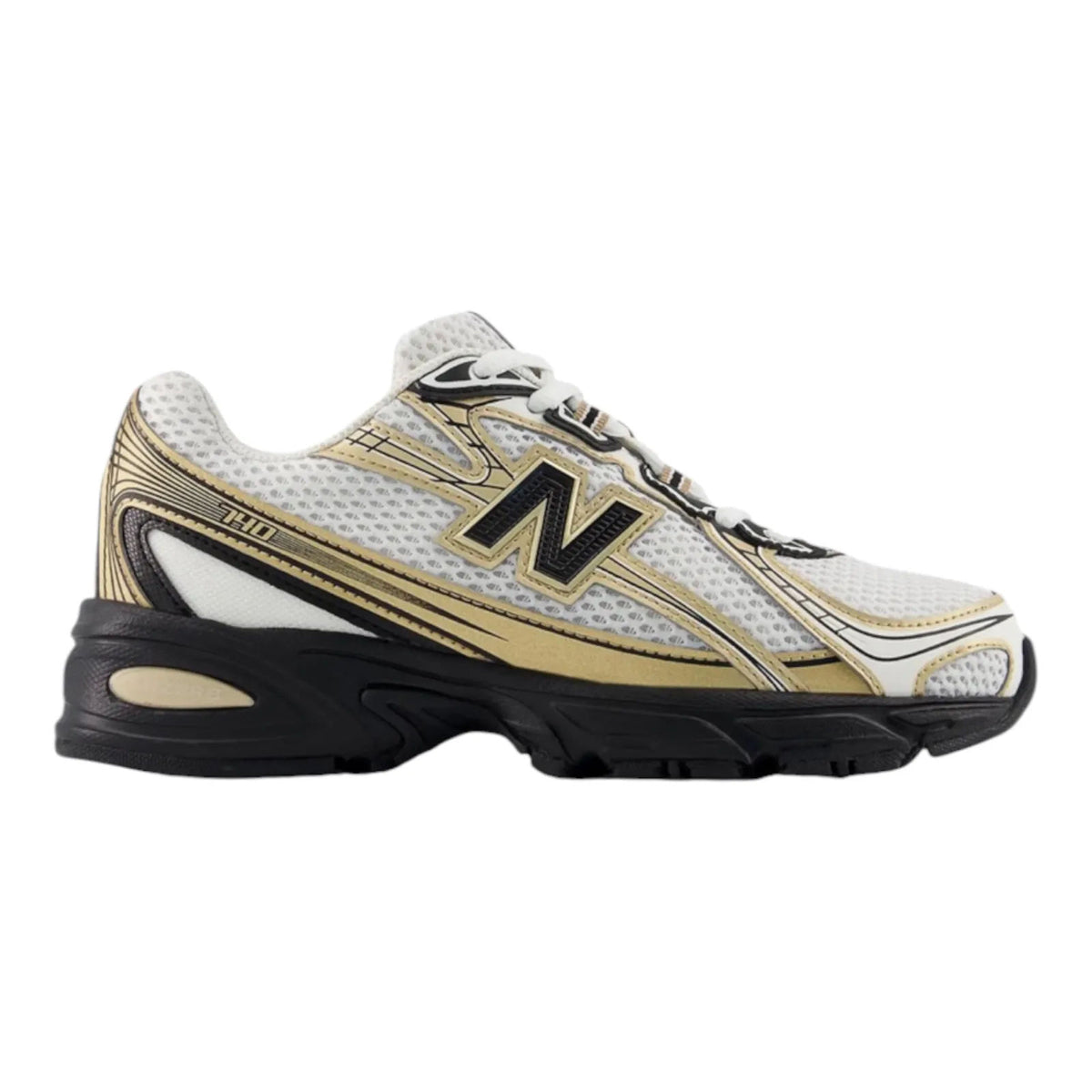 New Balance 740 Sea Salt Black Gold Metallic GS