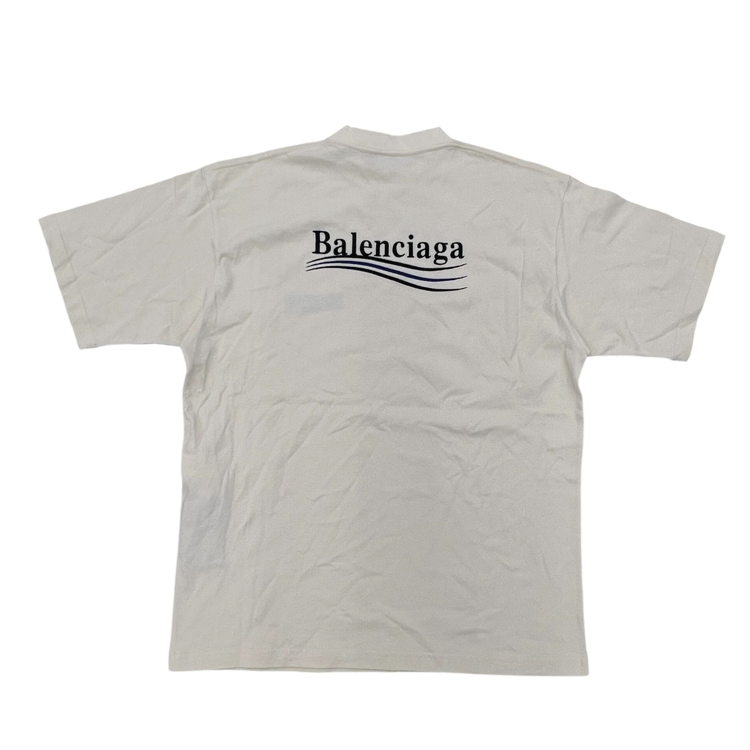 Balenciaga Political Campaign Logo Tee (Cream)