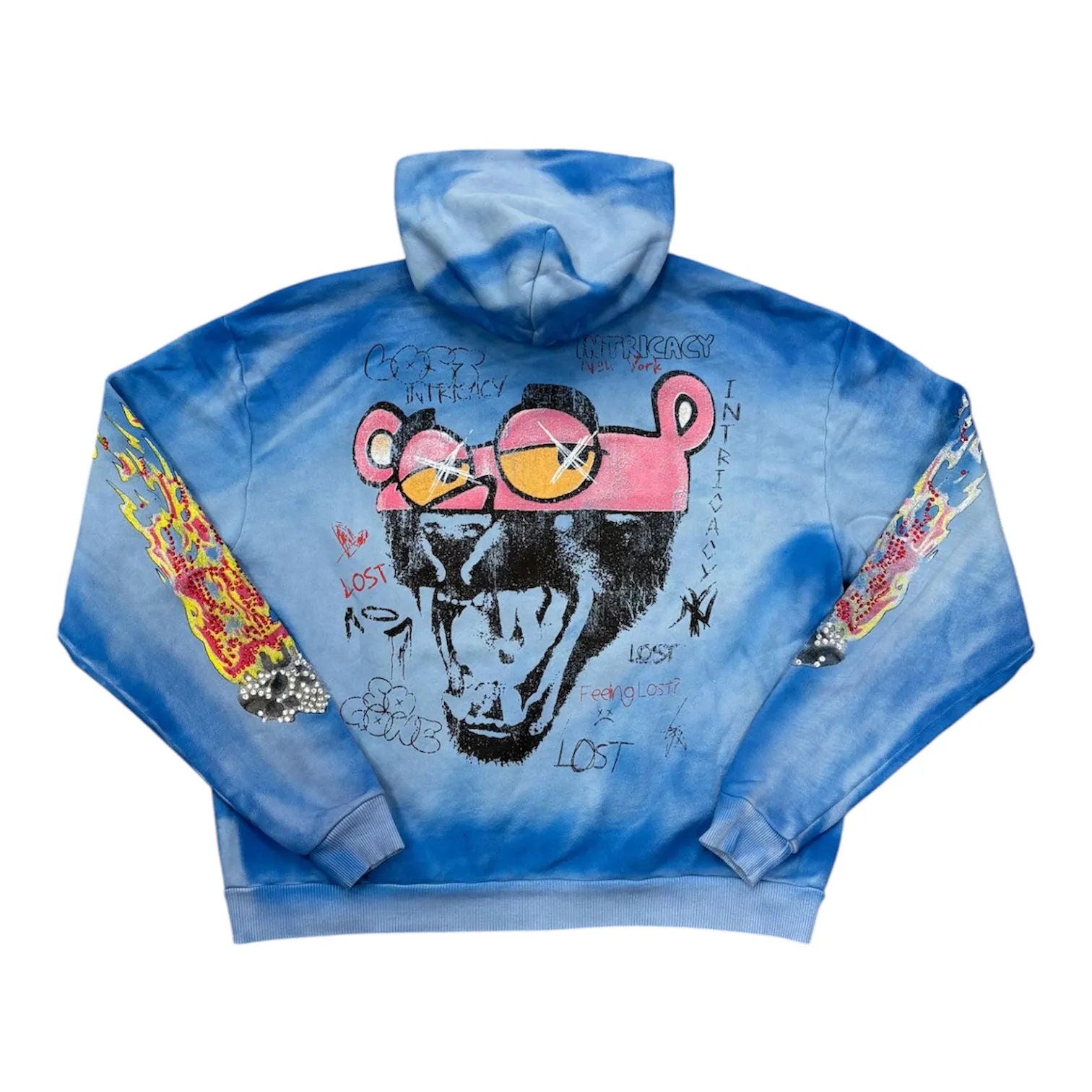 Lost Intricacy Crystal Zip Up Hoodie (Blue)