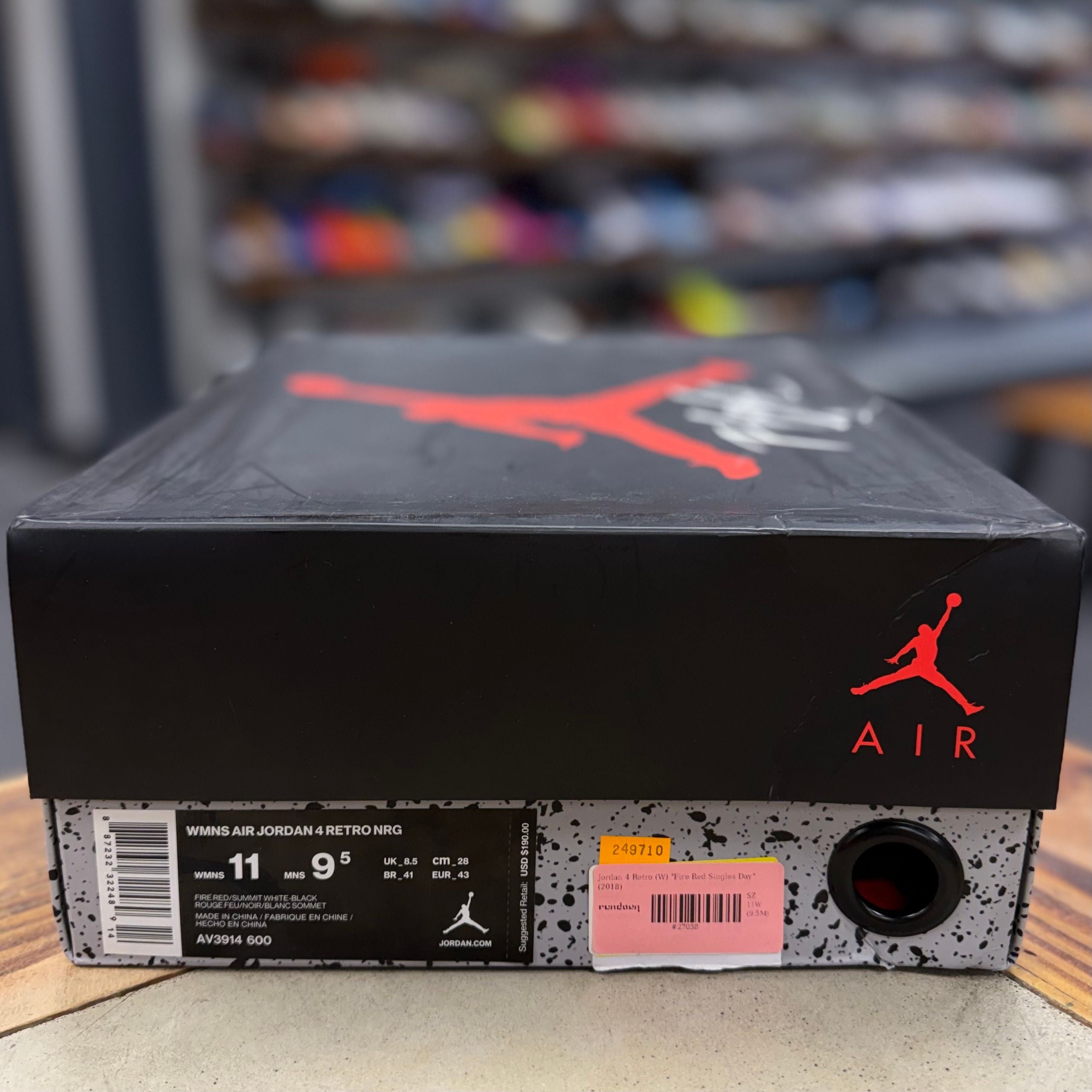 BRAND NEW STEAL - Jordan 4 Retro Fire Red Singles Day (2018) (Women's)