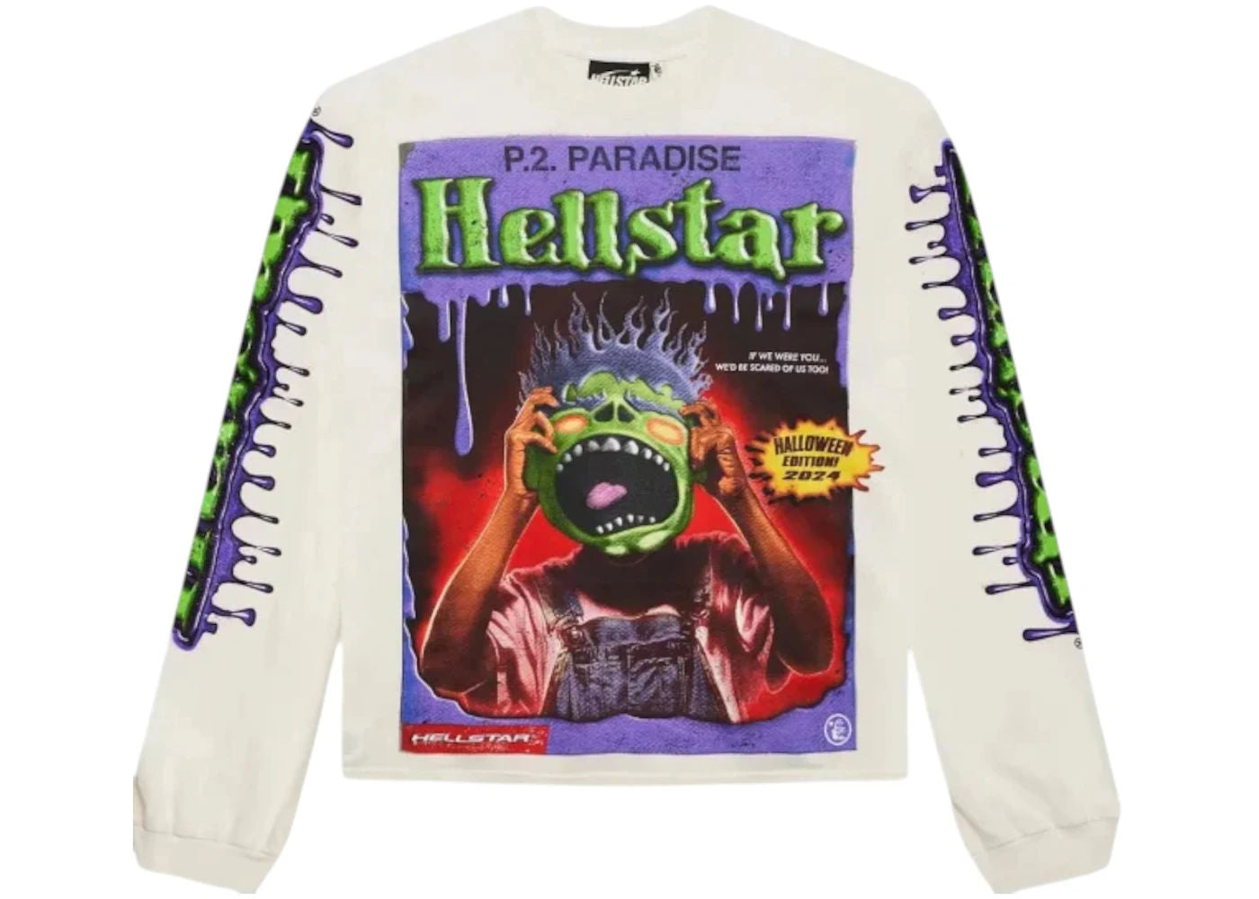 Hellstar Hellstar Zombie Longsleeve Tee (White) - Preowned
