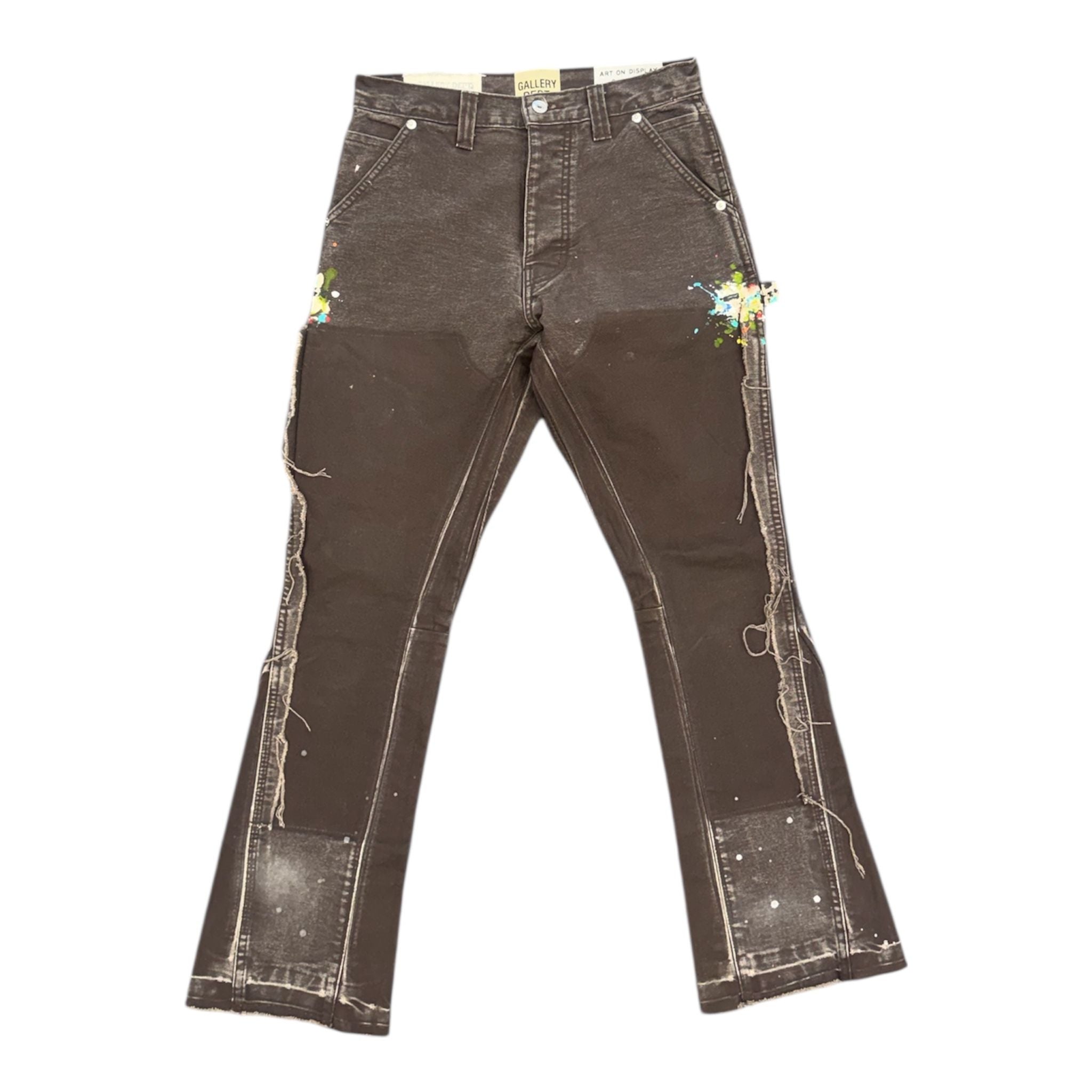 Gallery Dept. La Flare Carpenter Paint Splatter Pant (Brown) - Preowned