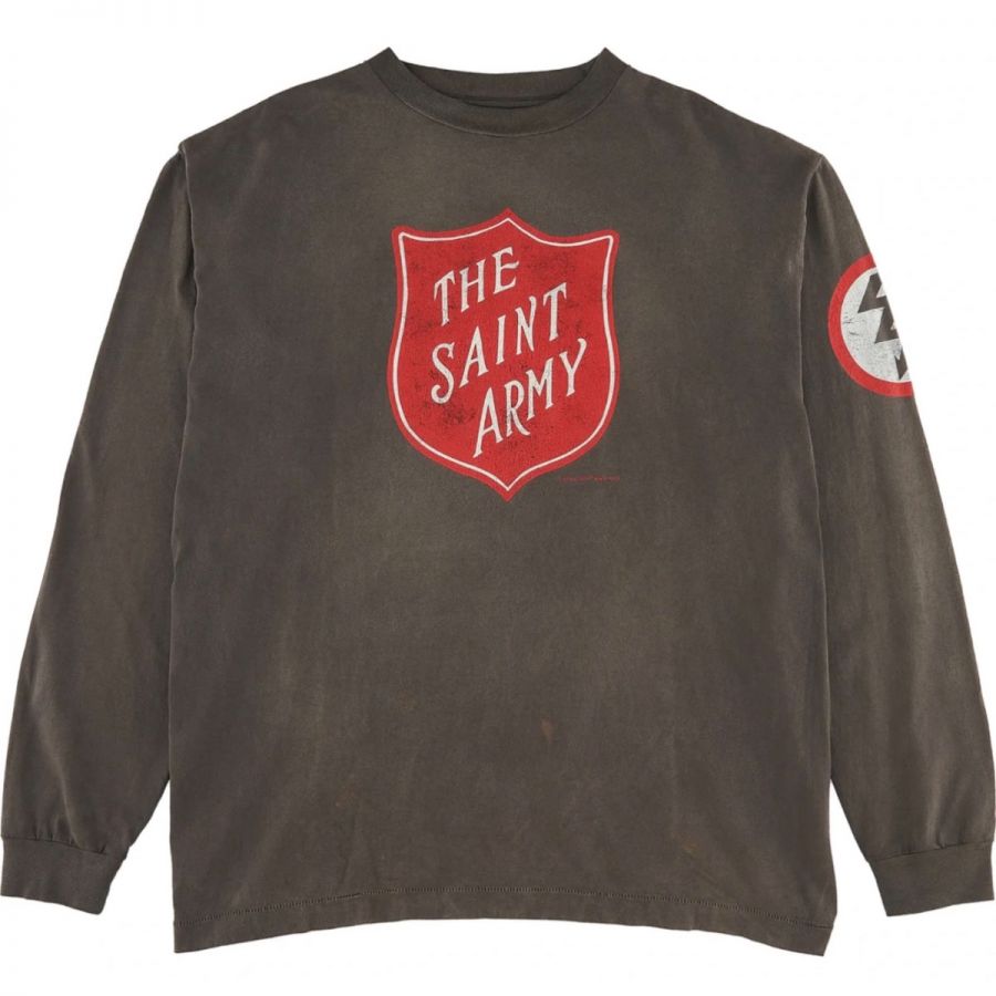 Saint Michael Vampire People Long-Sleeve Tee (Washed Black)