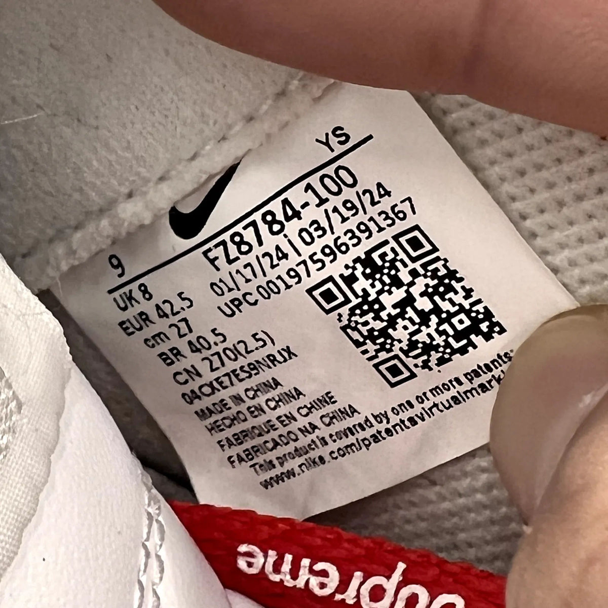 Nike Air Force 1 Mid Supreme White - Preowned