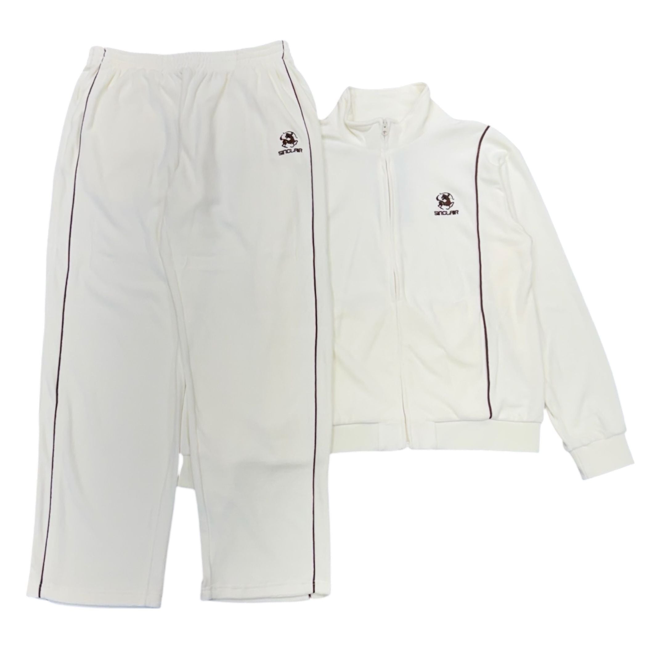 Sinclair Velour Piping Sweatsuit (Cream)