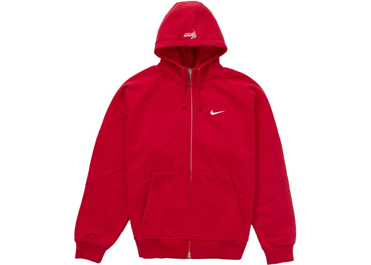 Supreme Nike Zip Up Hooded Sweatshirt Red