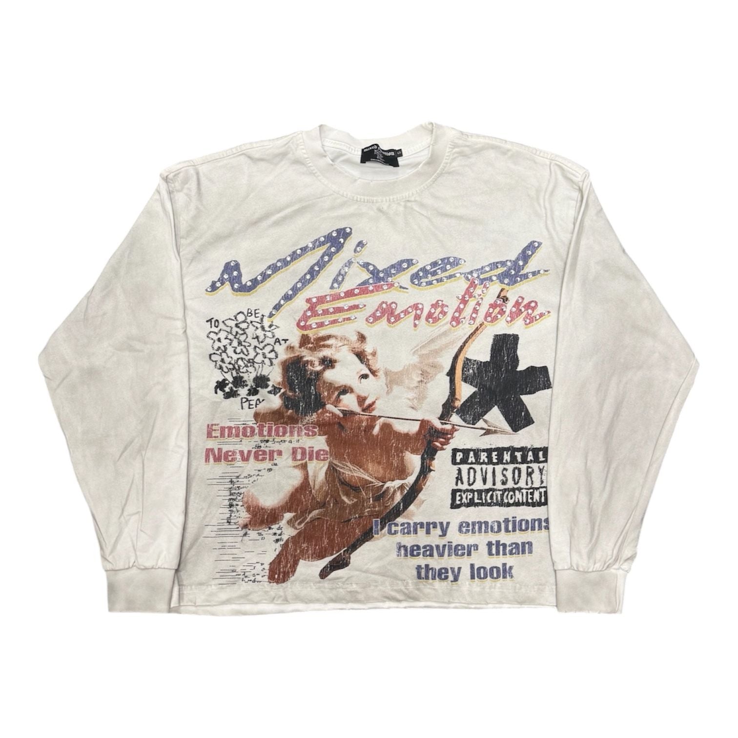 Mixed Emotion Triplets Longsleeve Tee (White)