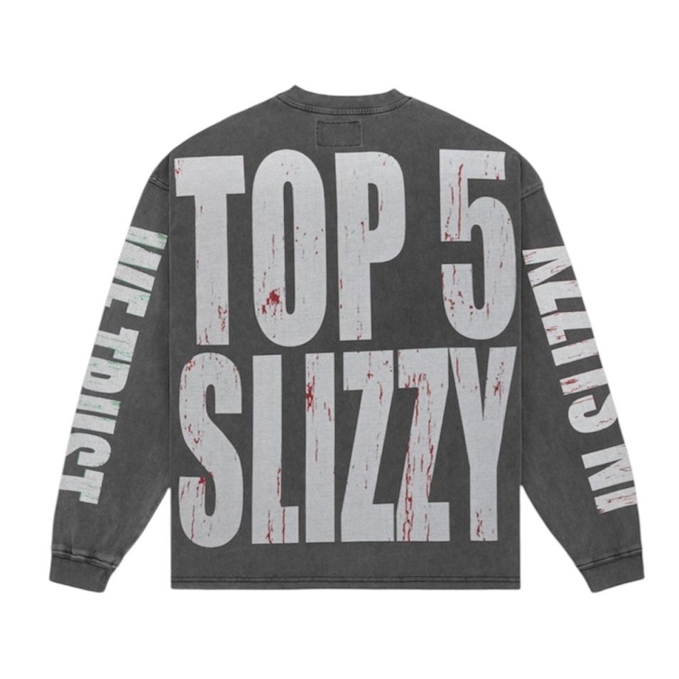 Godspeed Top 5 Slizzy L/S Tee (Grey Wash)
