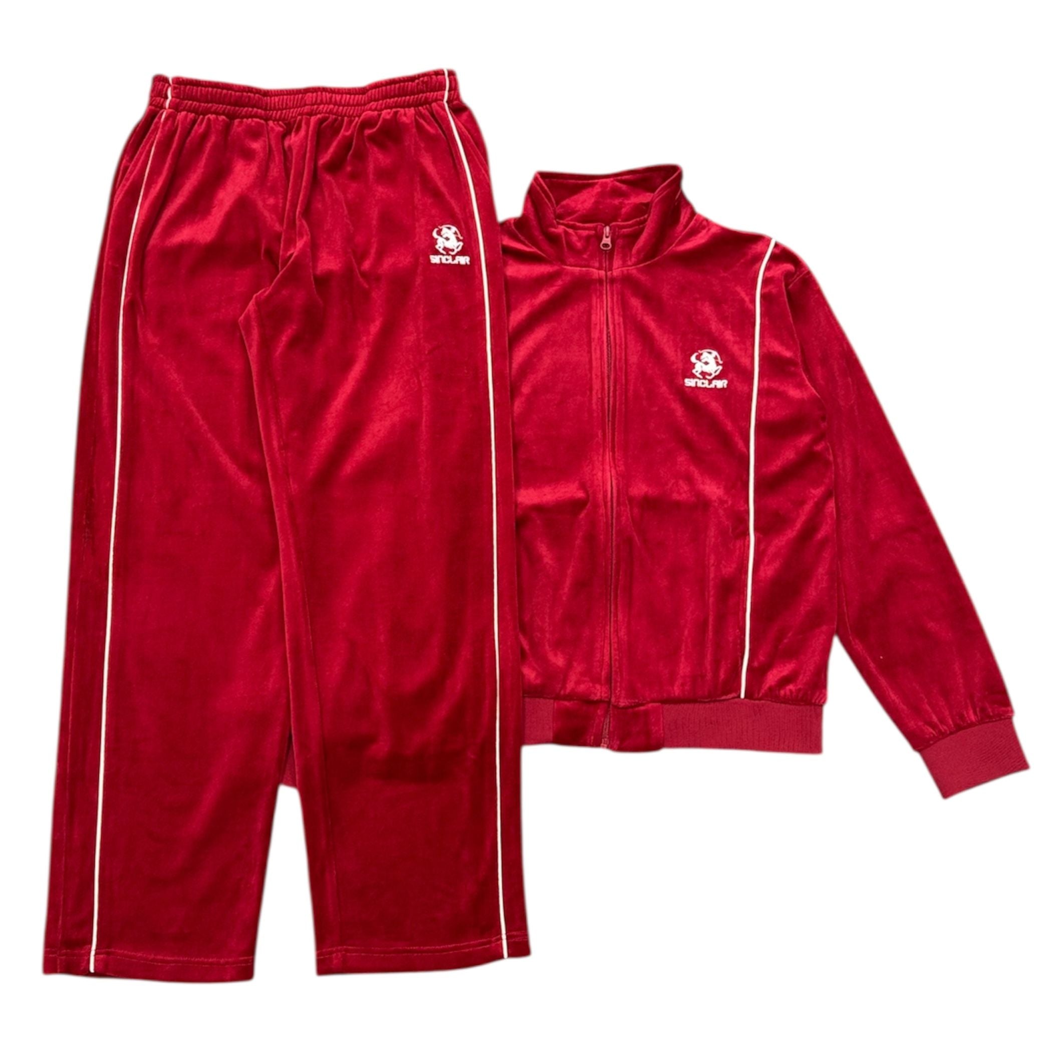 Sinclair Velour Piping Sweatsuit (Red)