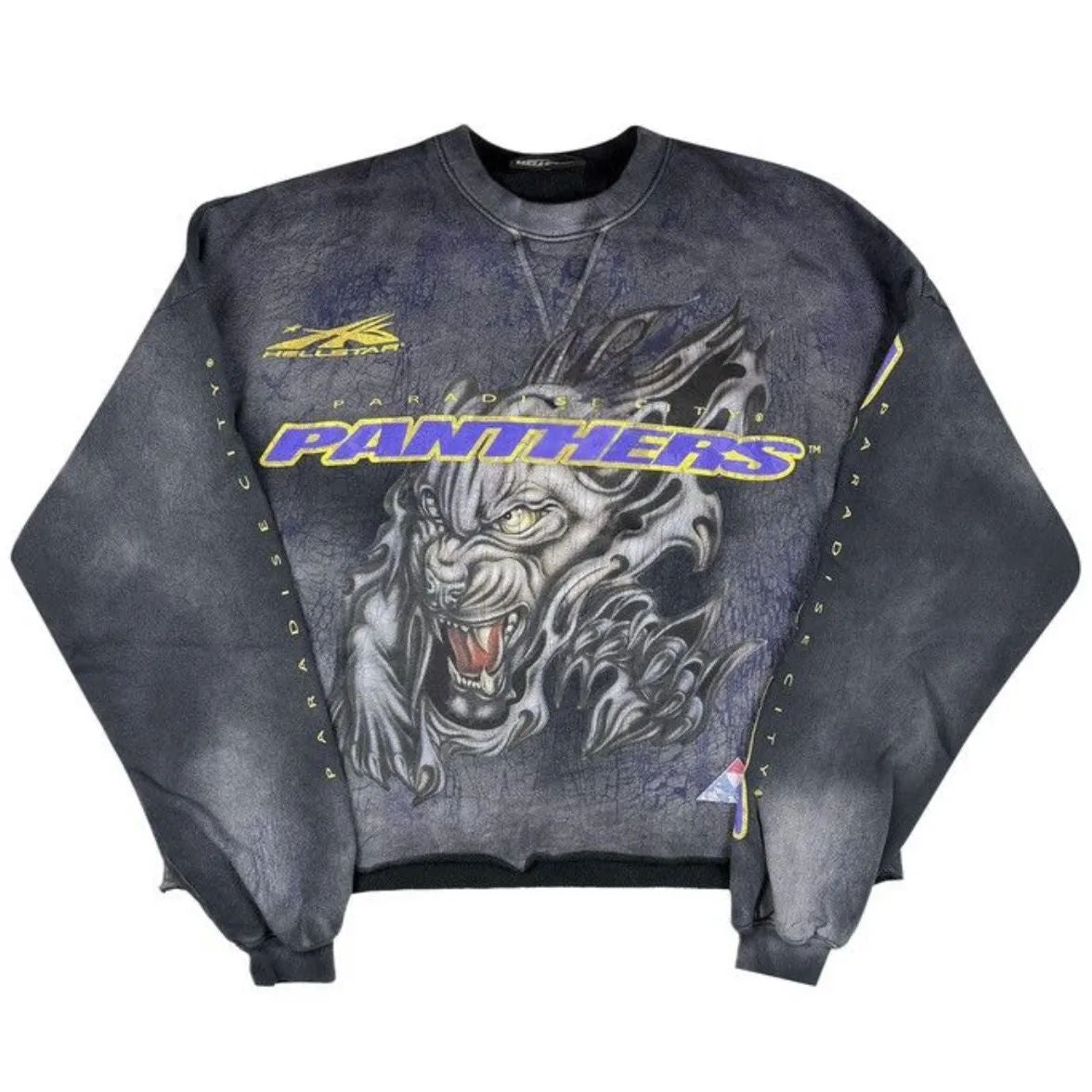 Hellstar Paradise City Panthers Crewneck (Washed Black) - Preowned