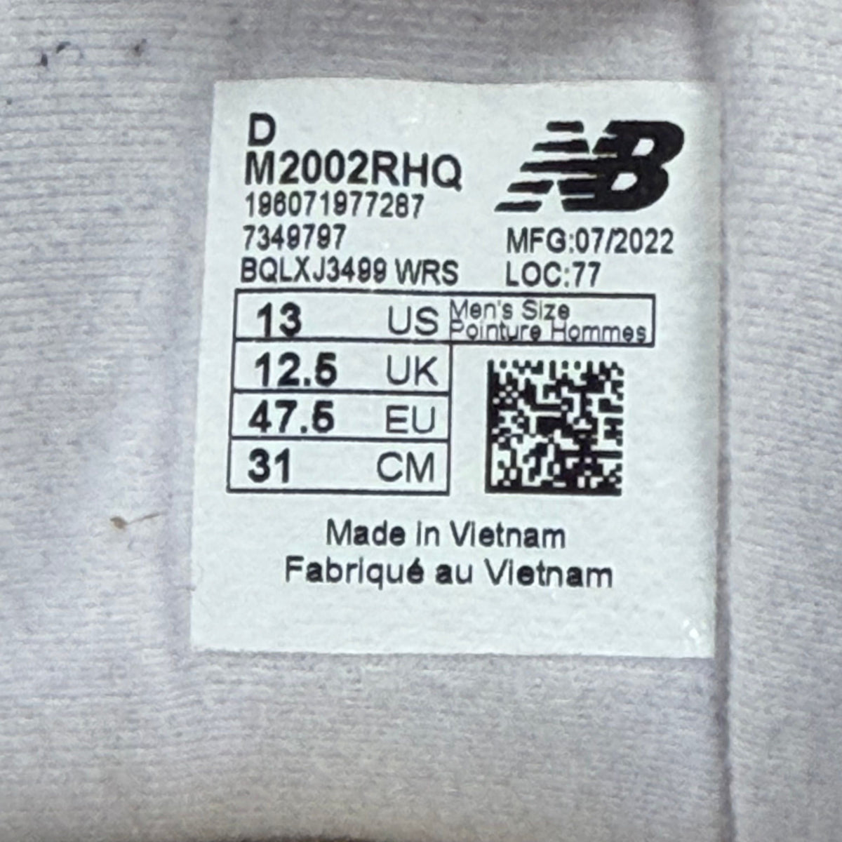 New Balance 2002R White Natural Indigo - Preowned