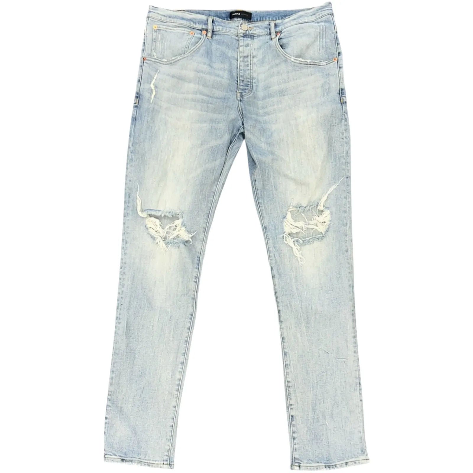 Purple Brand P.002 Knee Blowout Jeans (Light Wash) - Preowned