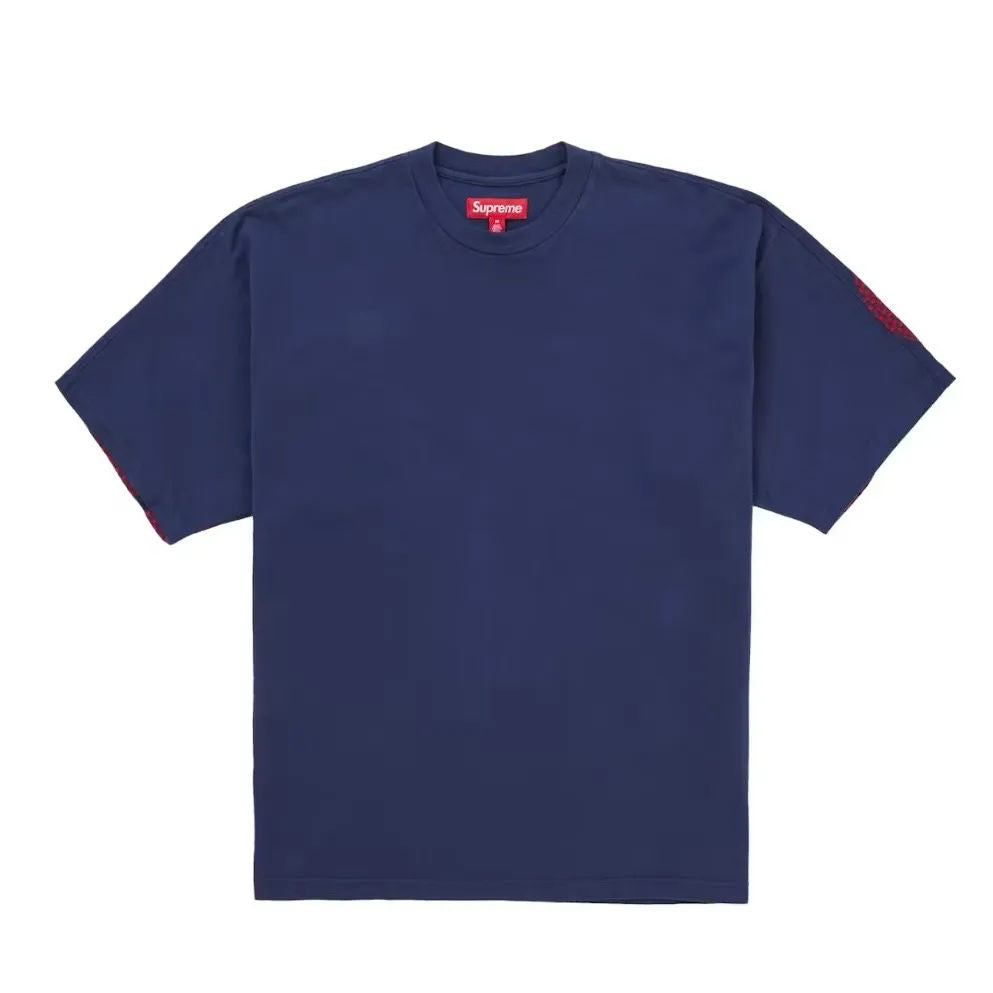 Supreme Checkerboard Intarsia S/S Top Navy