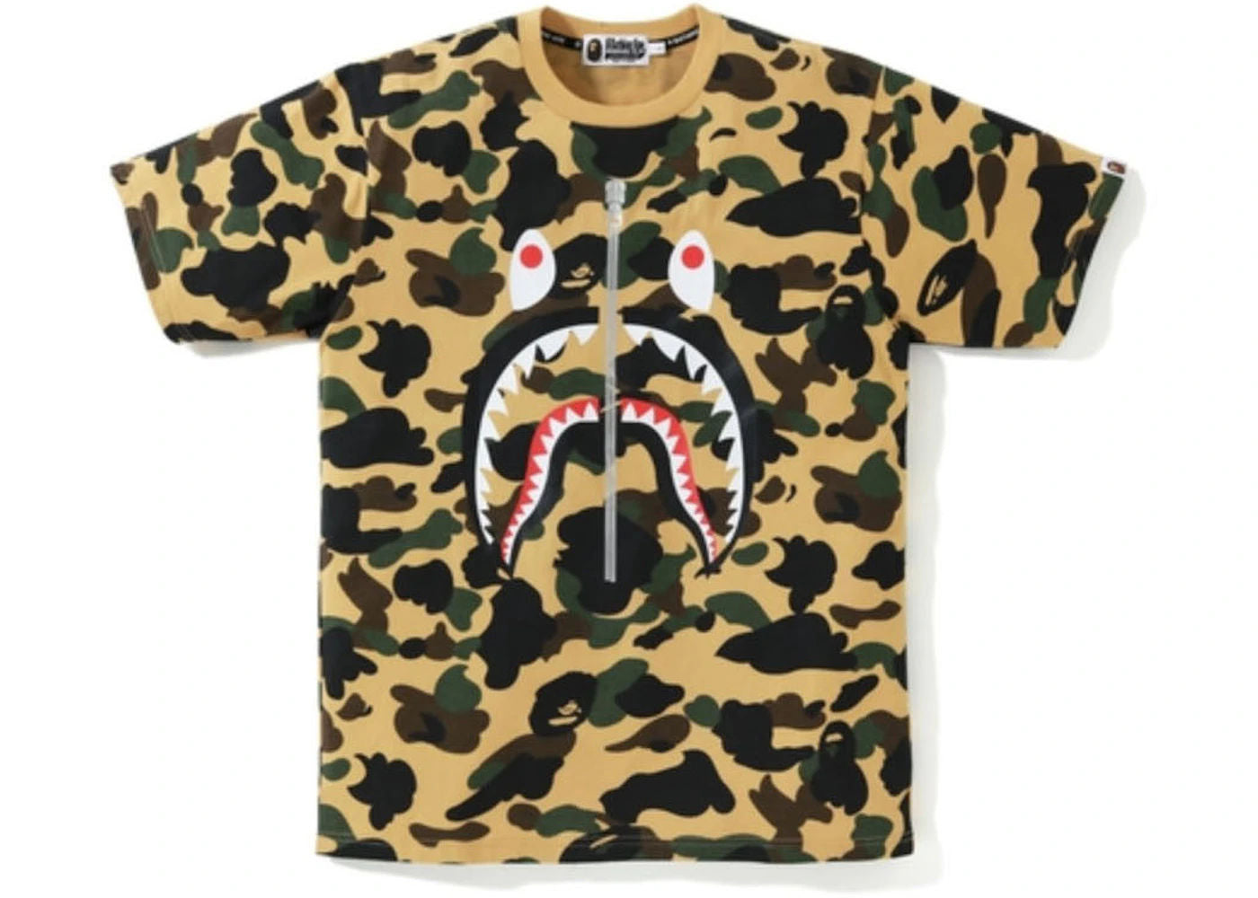 BAPE 1st Camo WGM Shark Tee Yellow - Preowned
