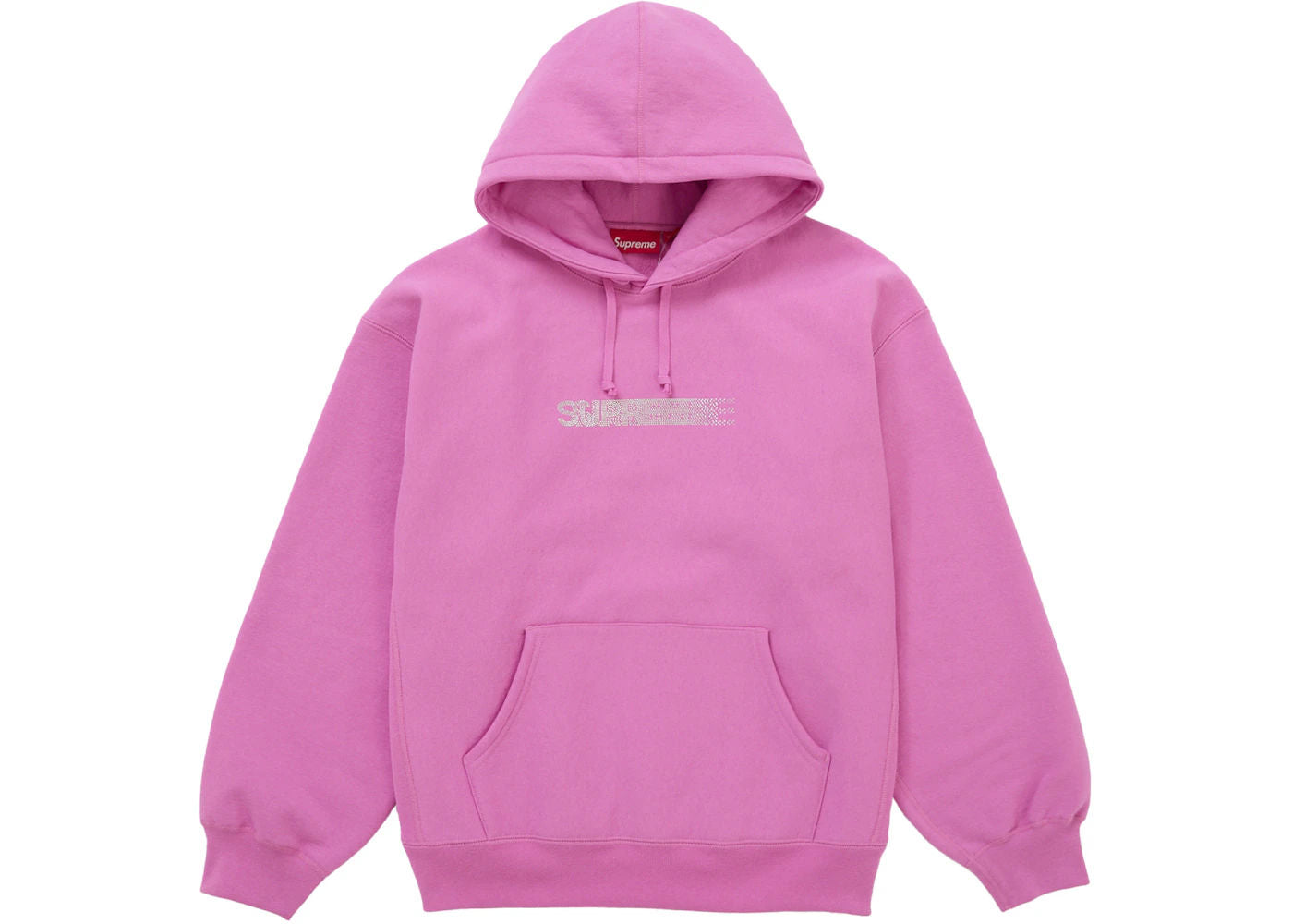 Supreme Swarovski Motion Logo Hooded Sweatshirt Pink