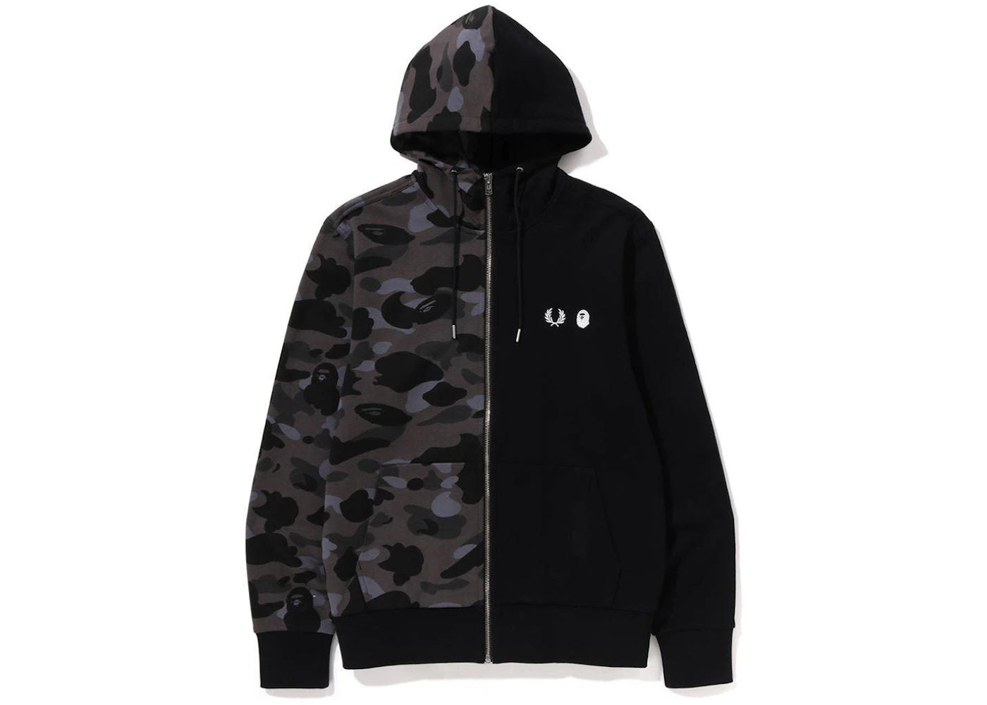 BAPE x Fred Perry Color Camo Zip Hoodie Black - Preowned