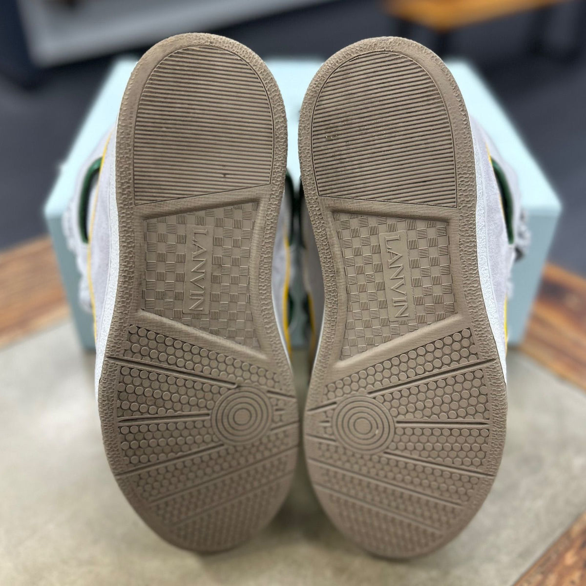 Lanvin Curb Sneakers 'White Green Yellow' SSENSE Exclusive - Preowned