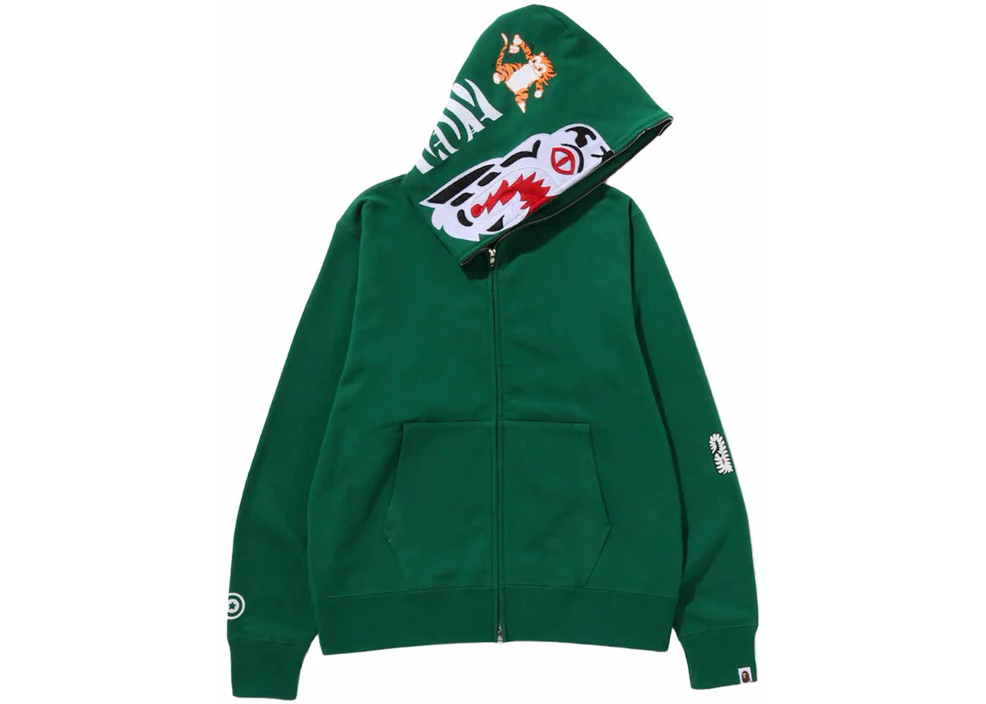 BAPE Tiger Full Zip Hoodie (FW23) Green - Preowned