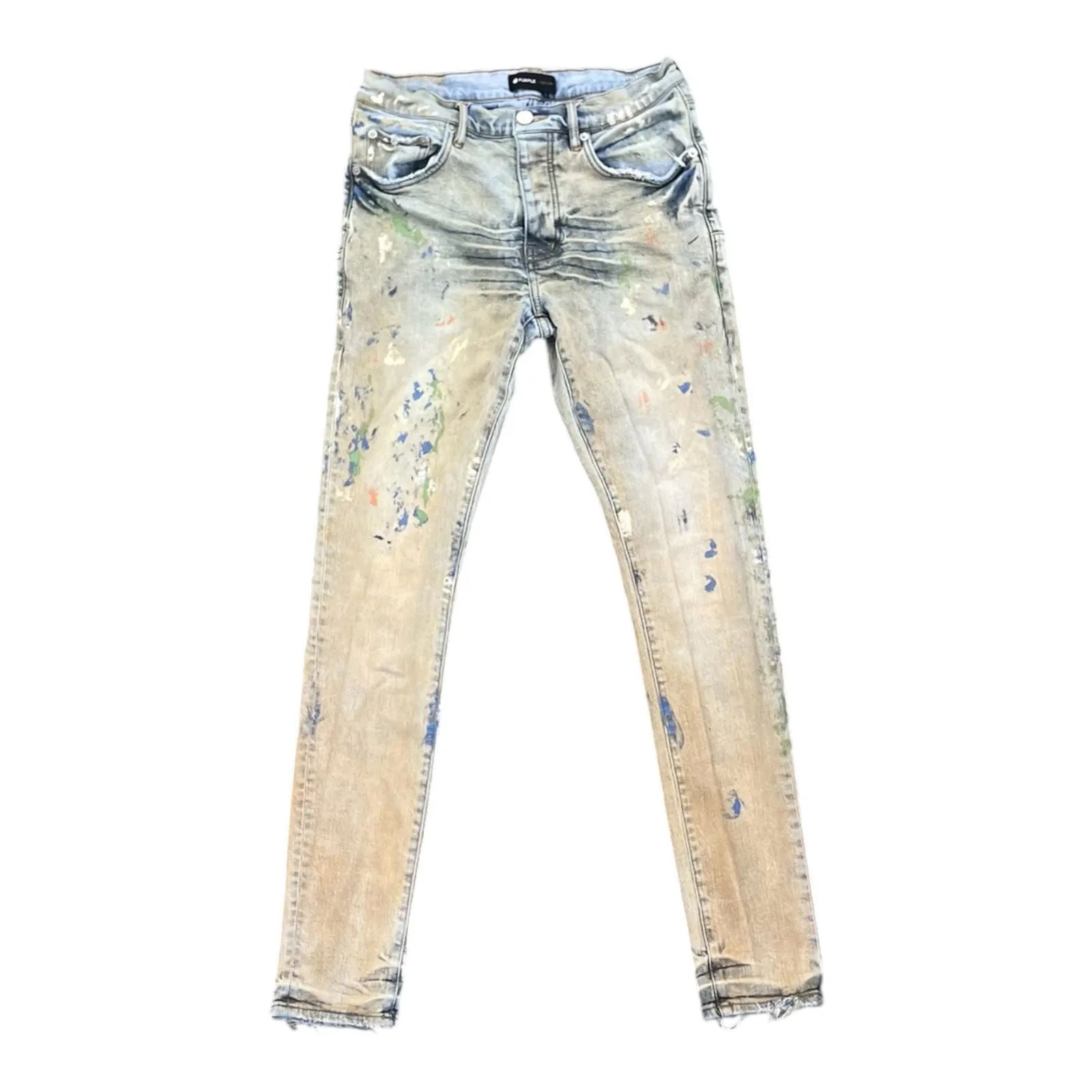 Purple Brand P.001 Paint Splatter Jeans (Stone Wash) - Preowned