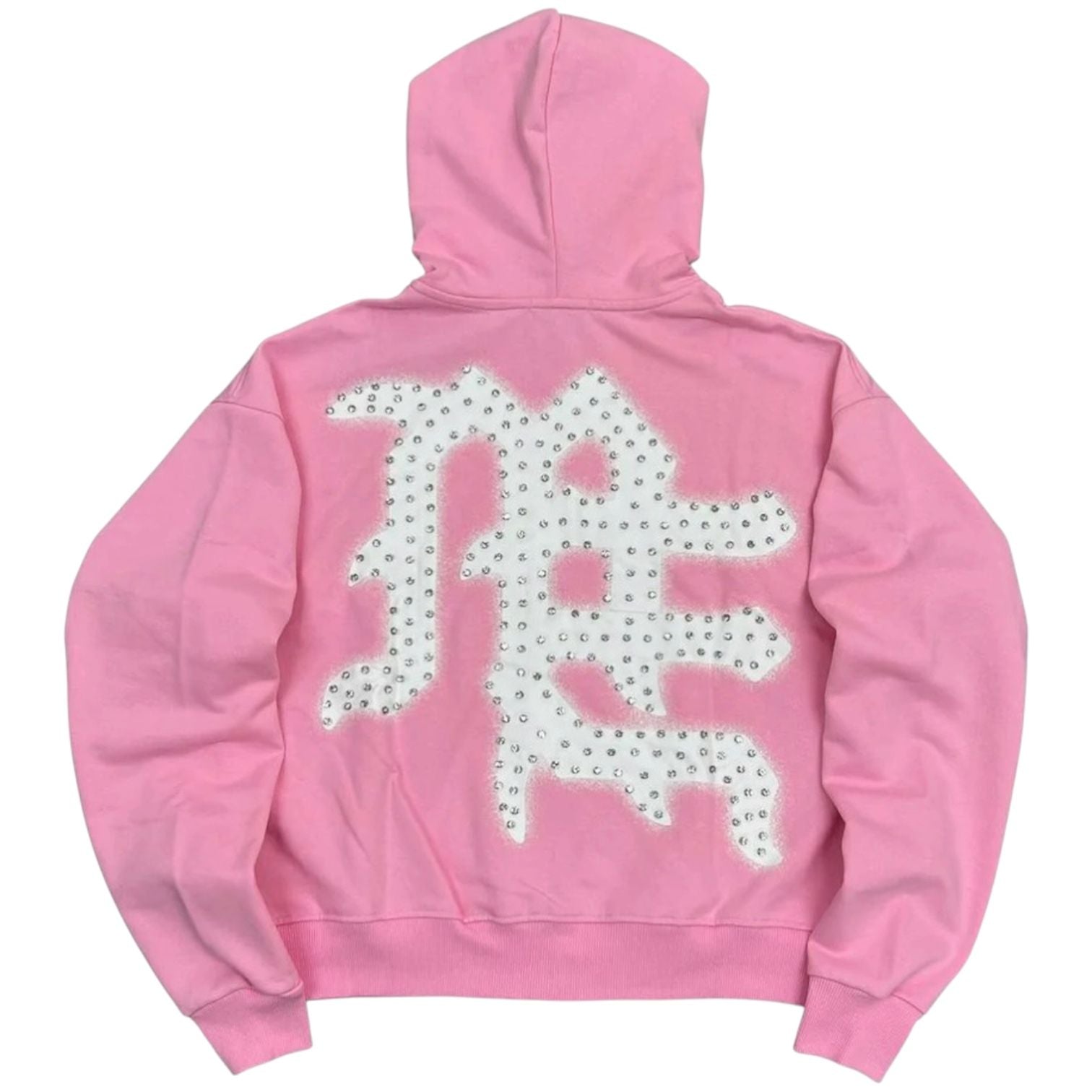 Mixed Emotion End Rhinetone Hoodie (Pink)