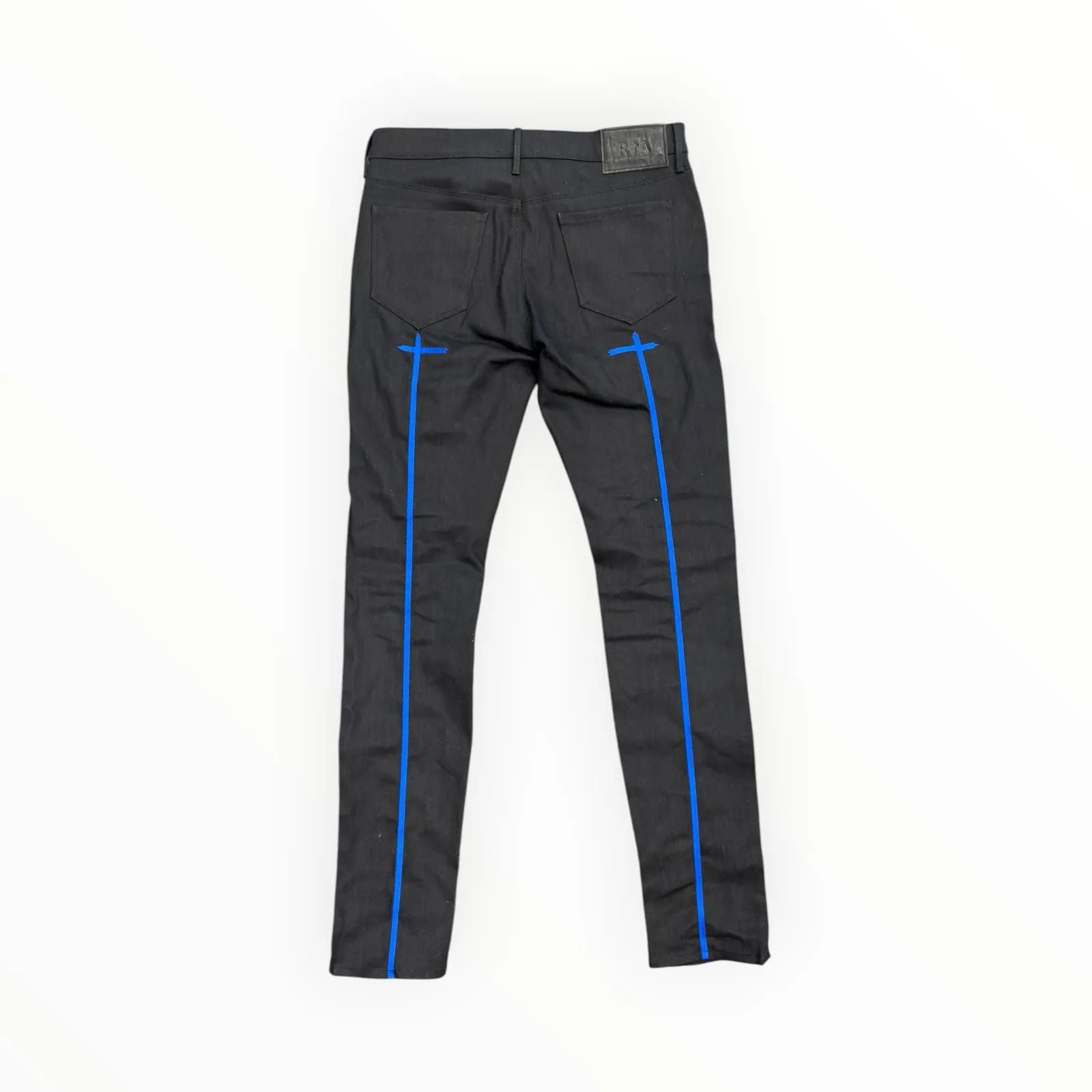 R.T.A Byrant Blue Cross Denim (Black/Blue) - Preowned