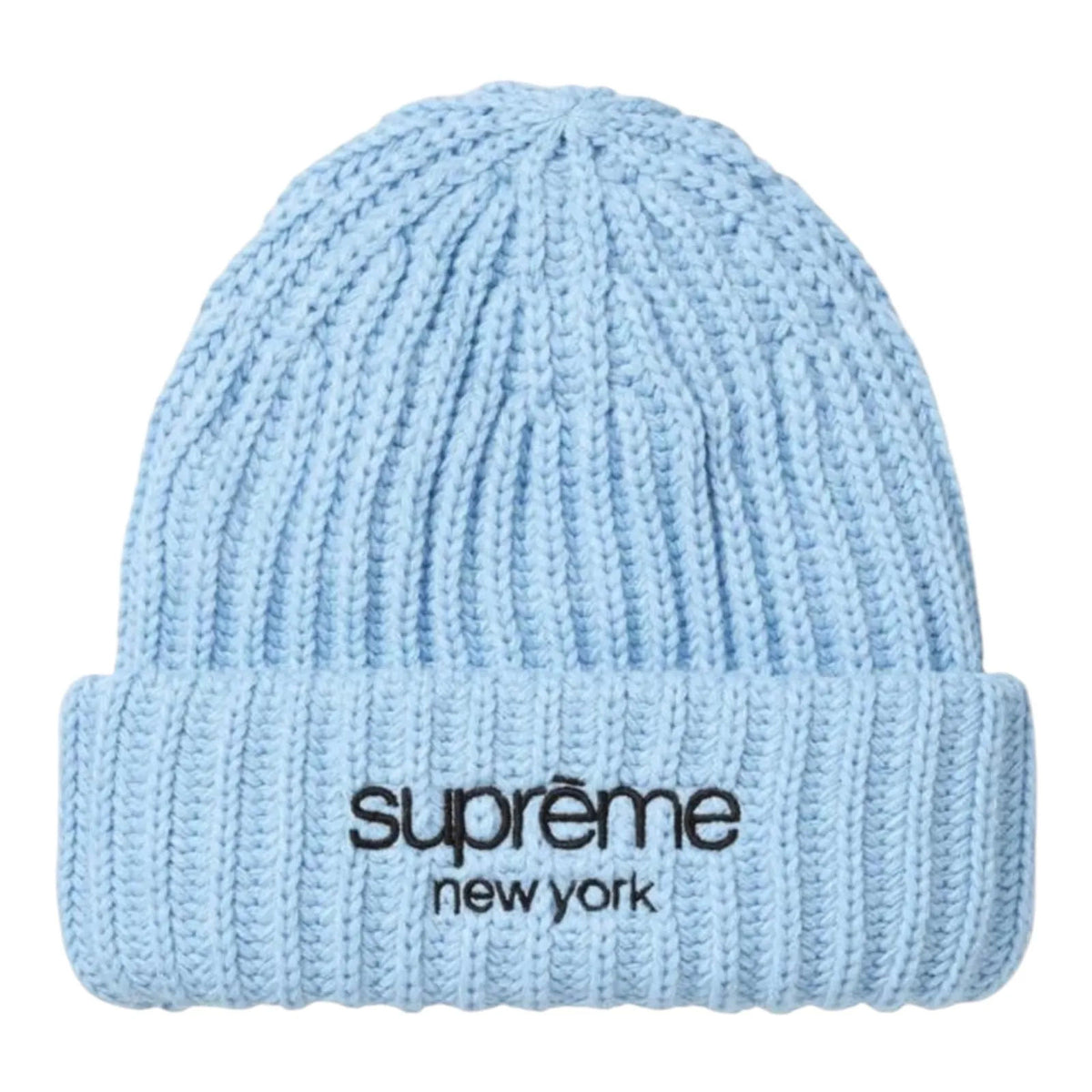 Supreme Classic Logo Chunky Ribbed Beanie (FW26) Light Blue