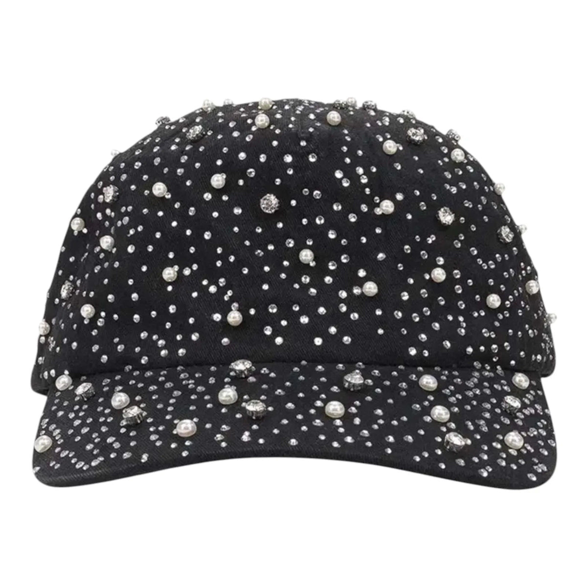 Birth of Royal Child Pearl & Rhinestone Baseball Cap Black - Preowned