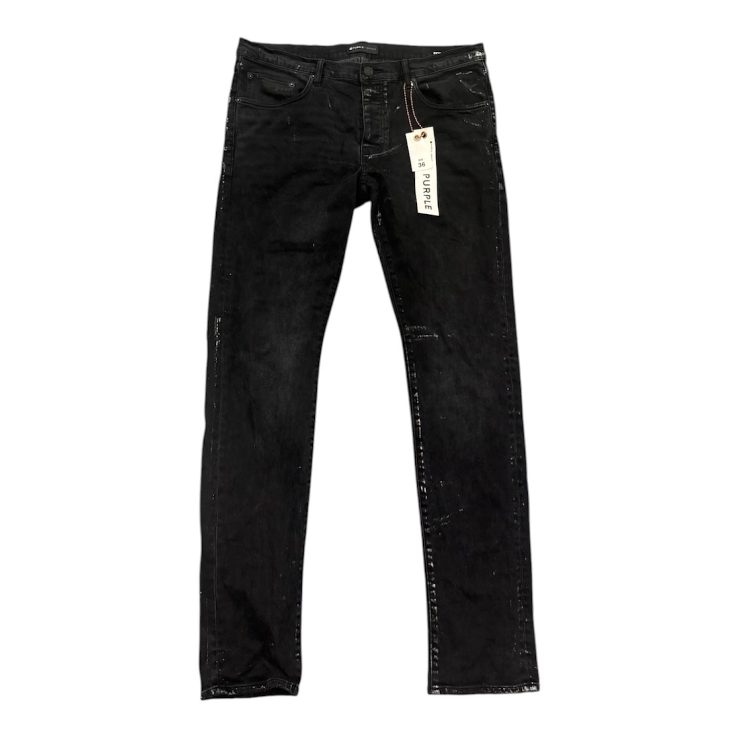 Purple Brand Paint Splatter Jeans (Black) - Preowned