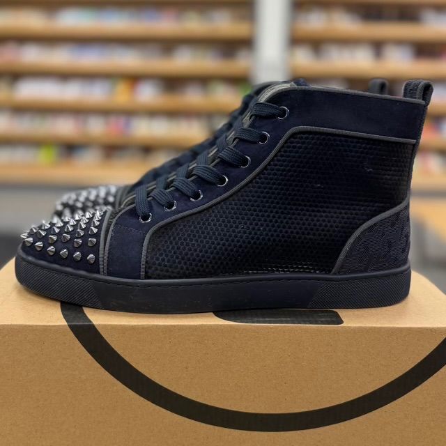 Christian Louboutin Lou Spikes Orlato Flat Version Rock - Preowned