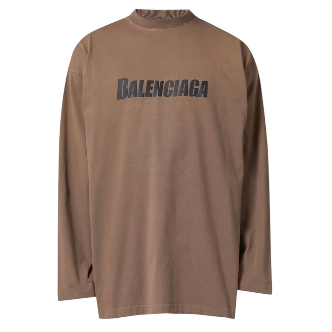 Balenciaga Taupe Logo LS Tee (Brown)