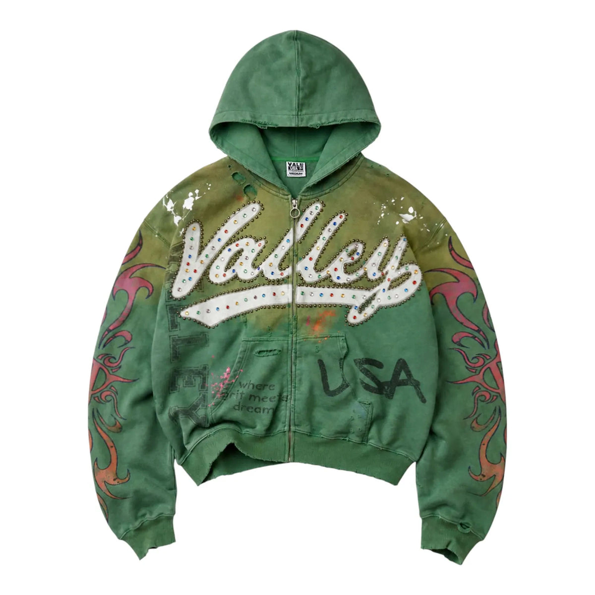 Vale Forever Inferno Zip Up Hoodie (Green)
