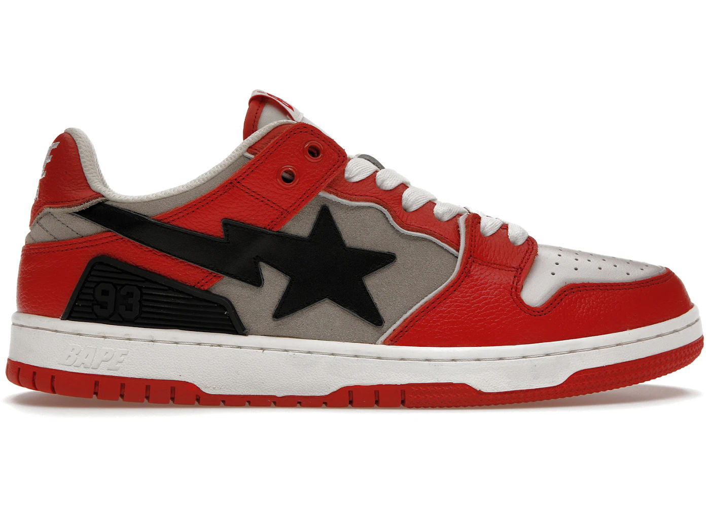 A Bathing Ape Bape SK8 Sta Red Grey - Preowned