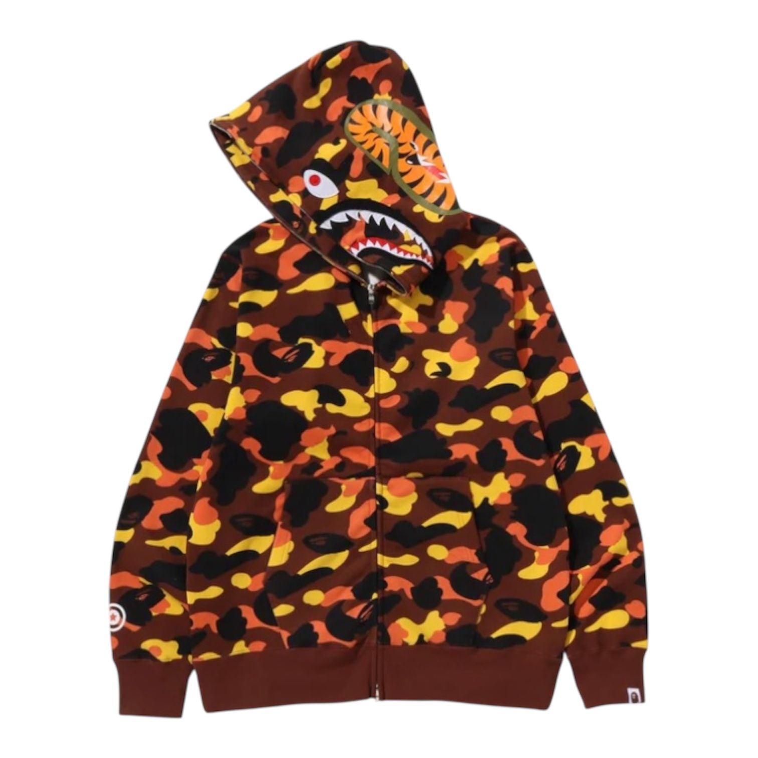 Bape 1st Camo Shark Full Zip Hoodie (Orange)