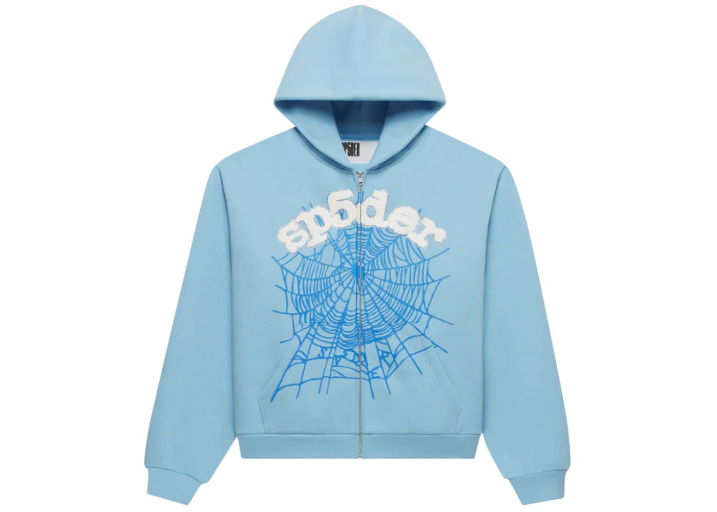 Sp5der OG Web Zip Up Hoodie (SS26) (Sky Blue)
