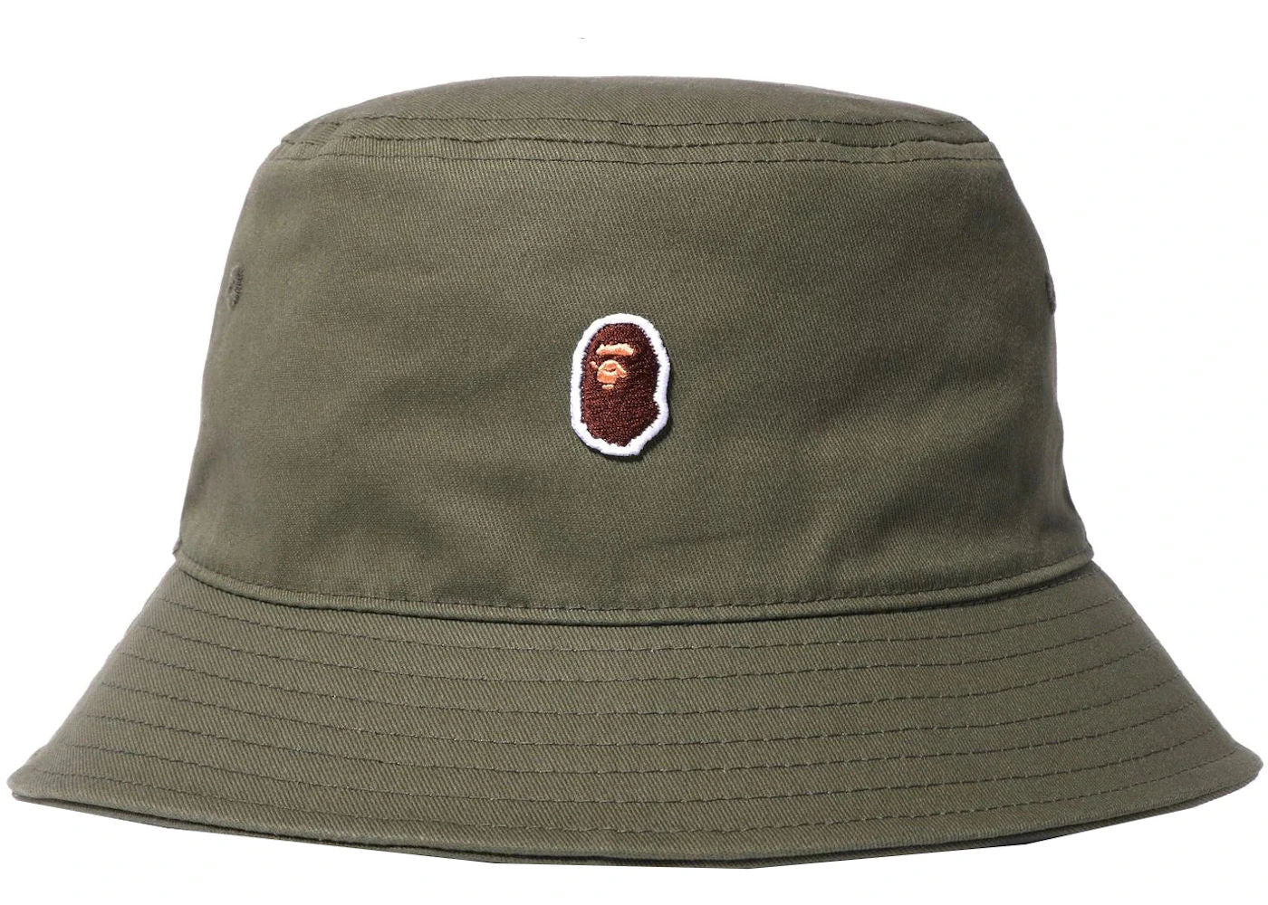 BAPE Ape Head One Point Bucket Hat Olivedrab - Preowned